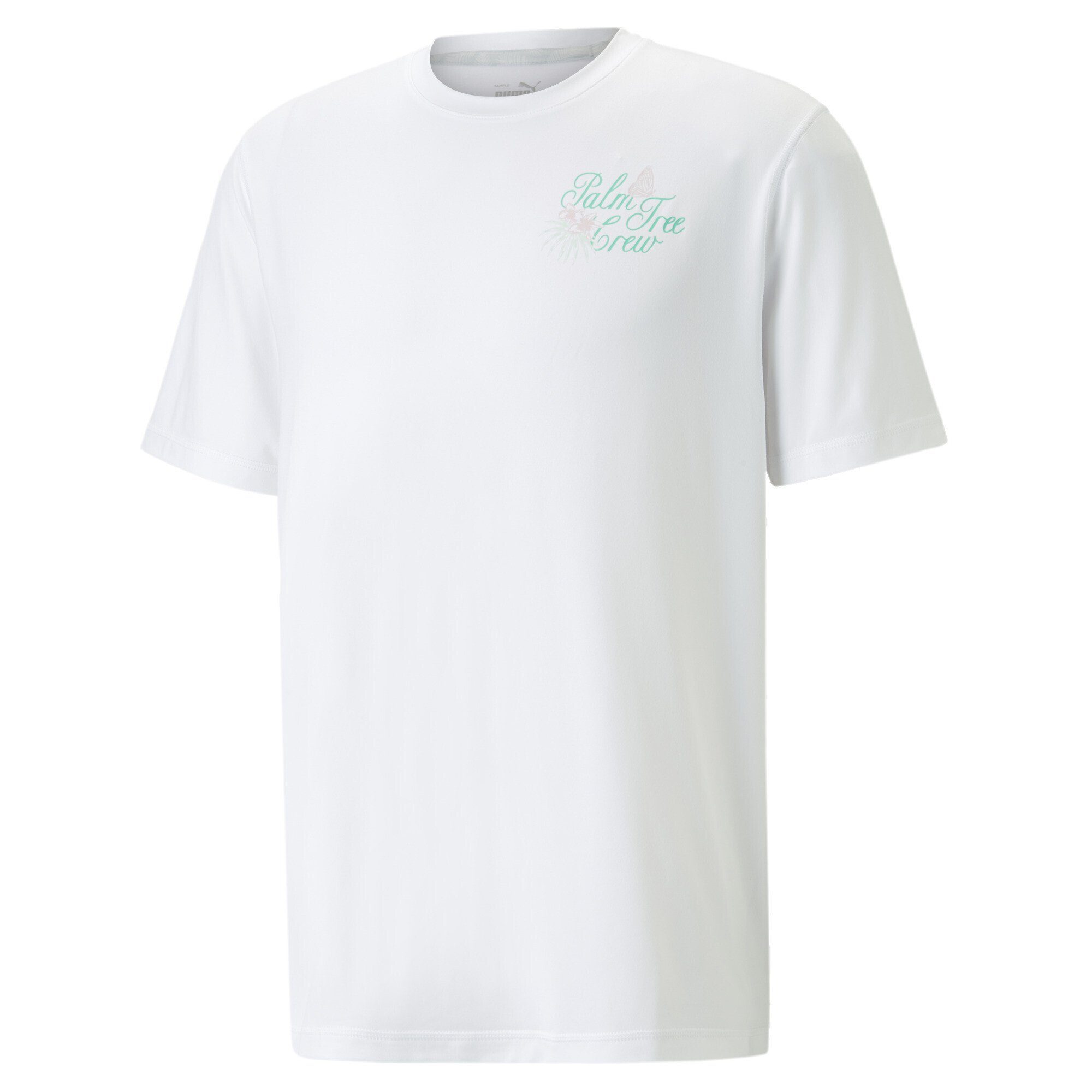 PUMA T-Shirt PUMA x Golf-T-Shirt Palm White Herren Paradise Crew Tree Bright