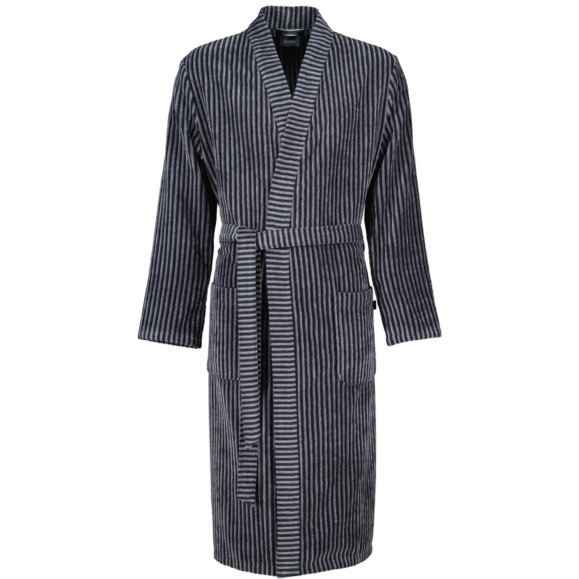 Herrenbademantel Streifen 4854 Kimono Velours