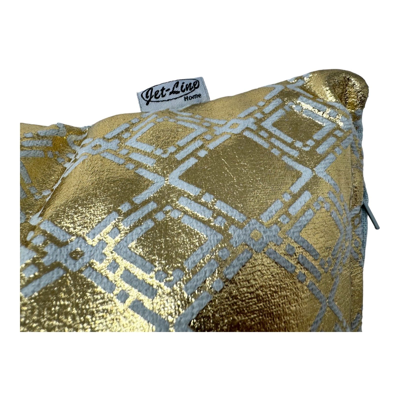 Jet-Line Dekokissen 2-er Deko Zier Kissen Set Raute Gold 40x40 cm Sofa