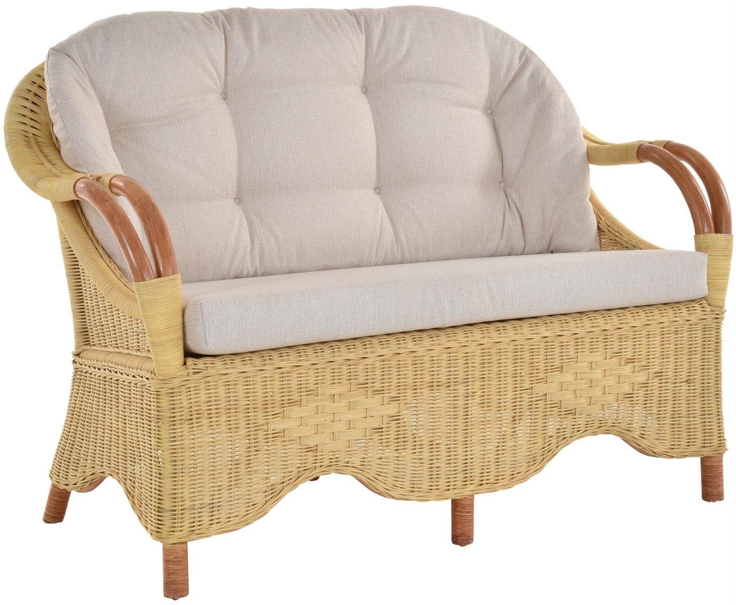 Home / Krines Loungesofa Terracotta Rattan Rattanmöbel Wintergarten Creme Rattansofa Natur Couch 2-Sitzer-Sofa