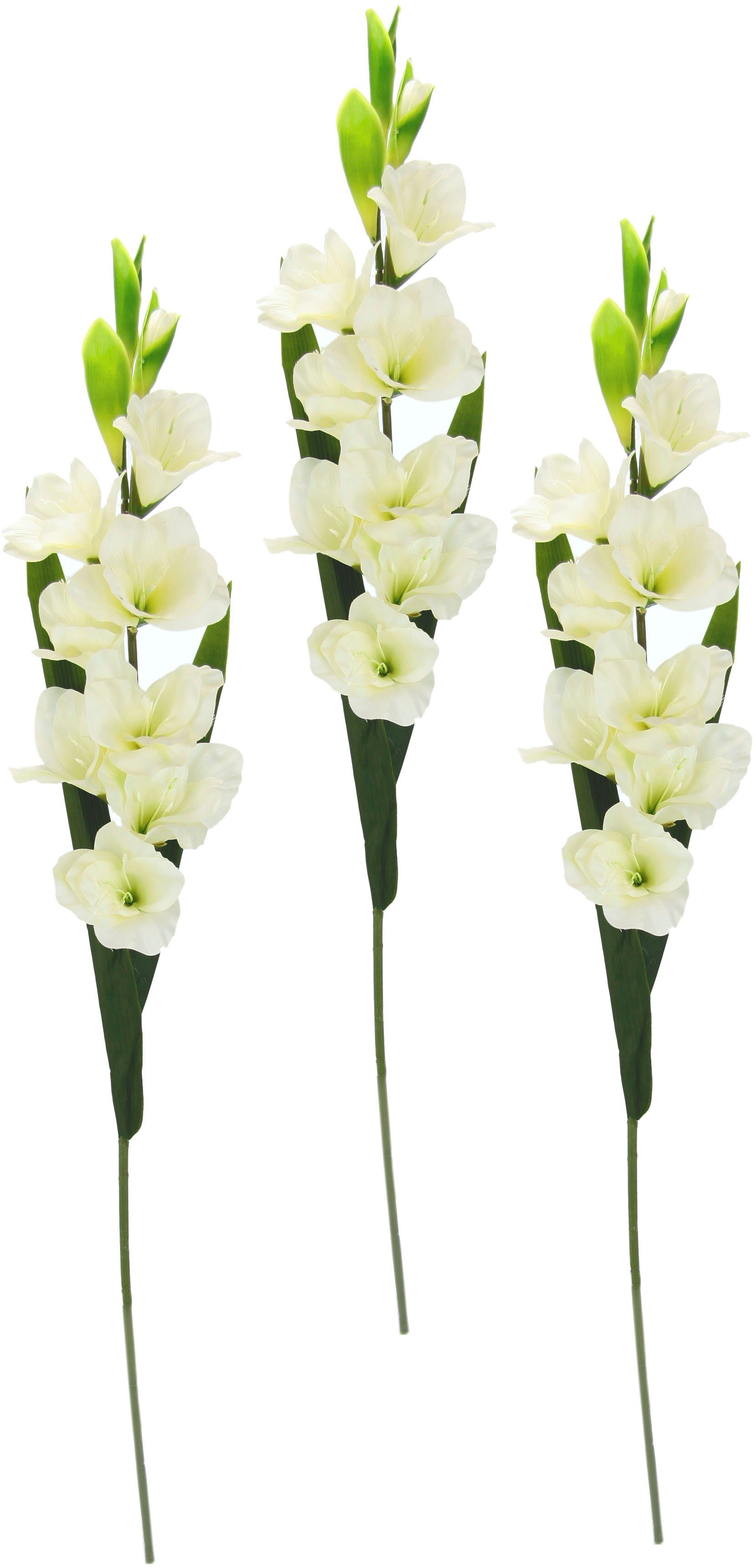 Kunstblume Gladiole, I.GE.A., 3er Set 93 weiß Höhe cm