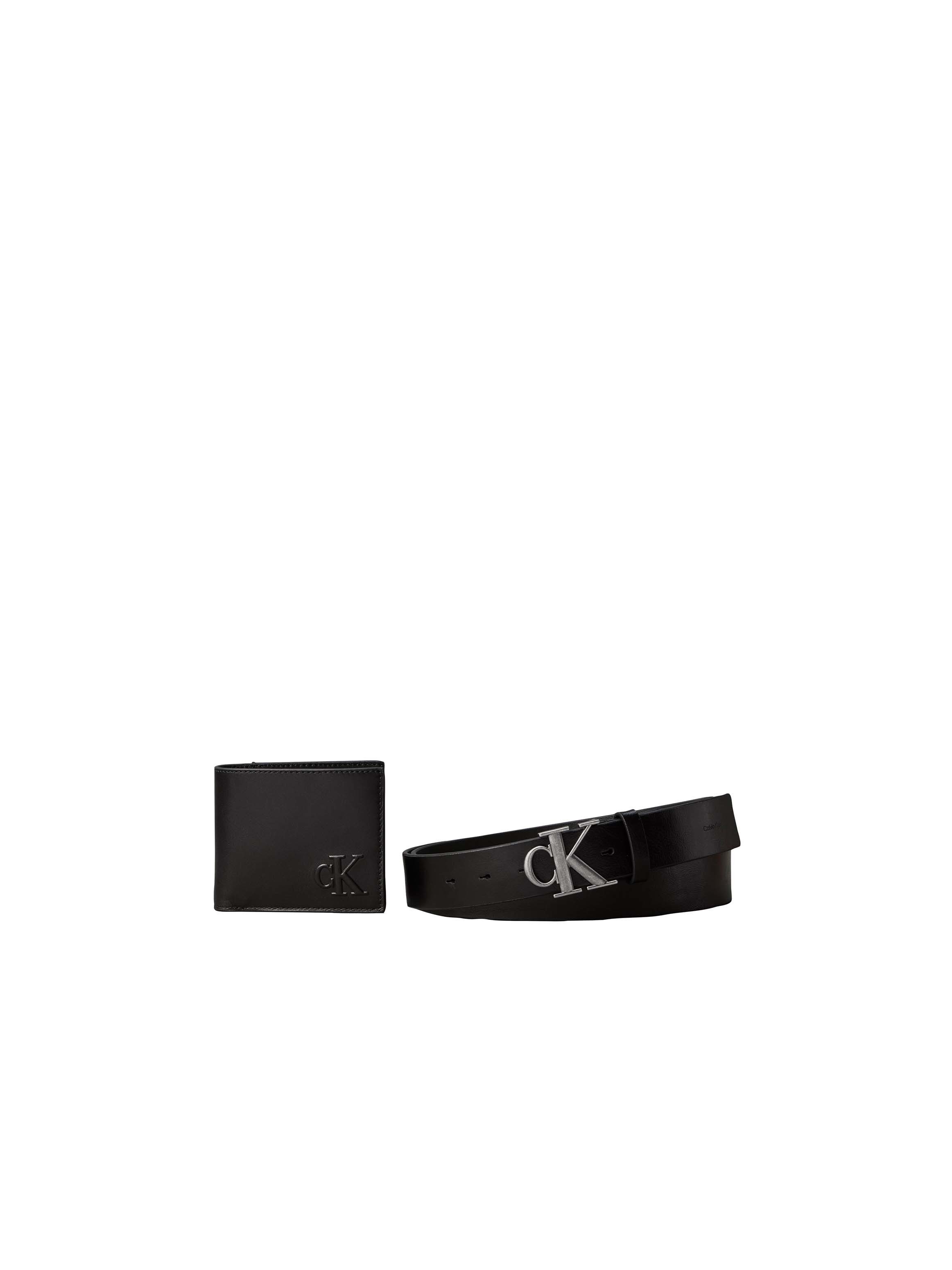 Calvin Klein Geldbörse CK WALLET + BELT (Set, 2-tlg), Gelbörsen Set mit Gürtel, Portmonnaie mit Logodruck
