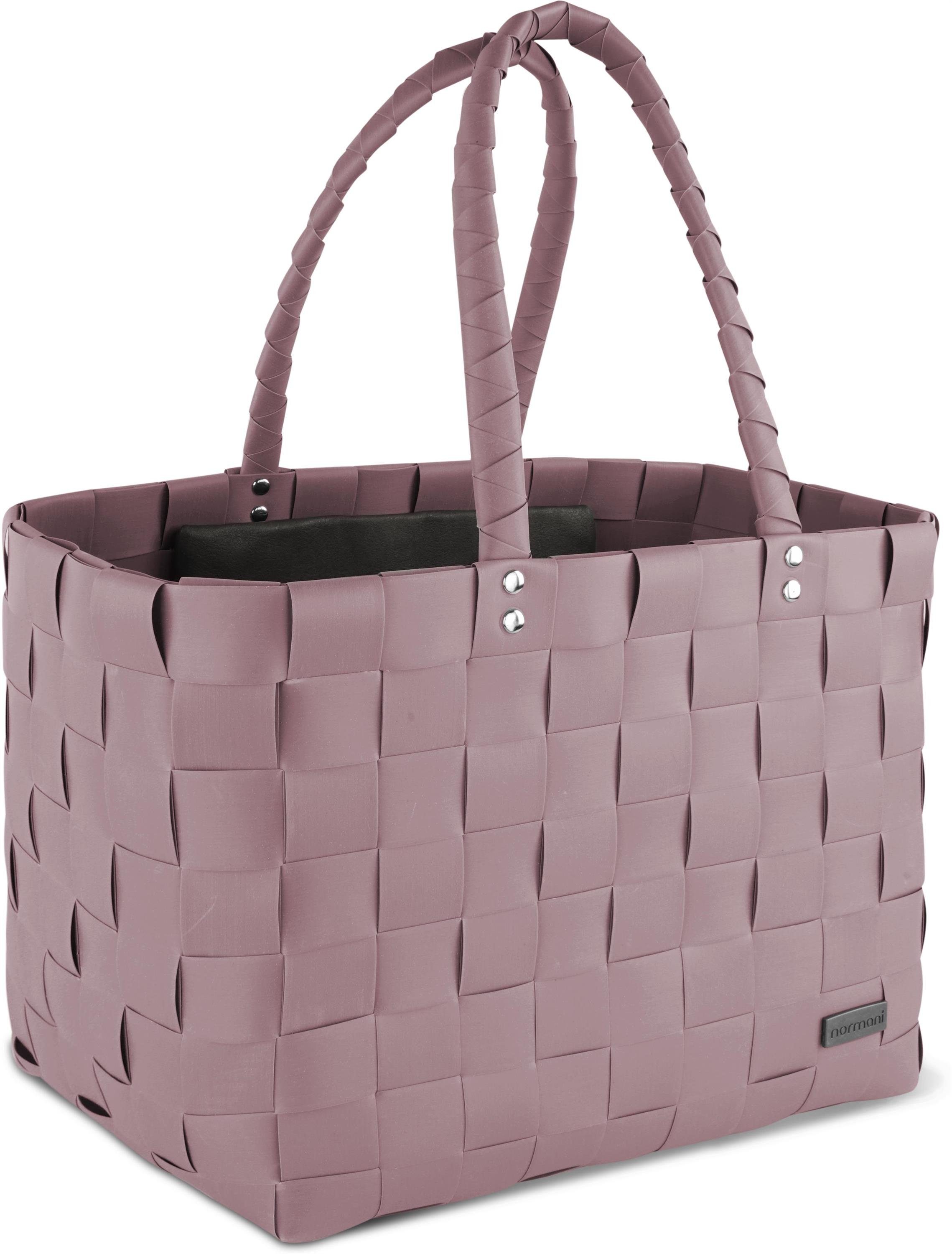 normani Einkaufskorb Flecht-/Einkaufskorb mit Innentasche, 20 l, stabiler Shopper mit Innentasche