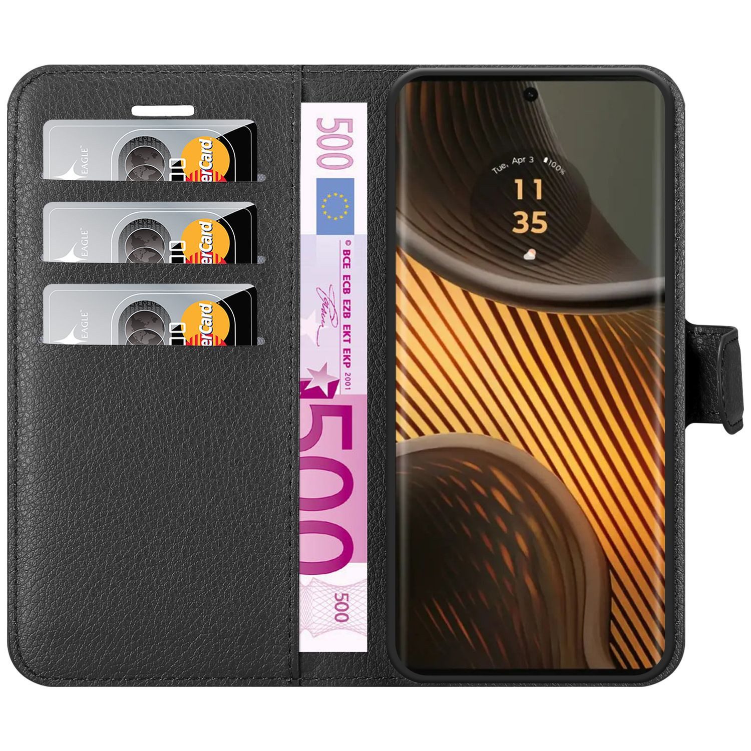 Cadorabo Handyhülle für Motorola Moto Edge 50 Ultra Hülle Motorola Moto Edge 50 Ultra, Hülle Schutzhülle mit Standfunktion, Kartenfach und Magnetverschluss