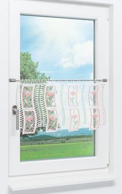 Scheibengardine Blütengewächs, Plauener Spitze®, (1 St), transparent, HxB 35x48.6cm
