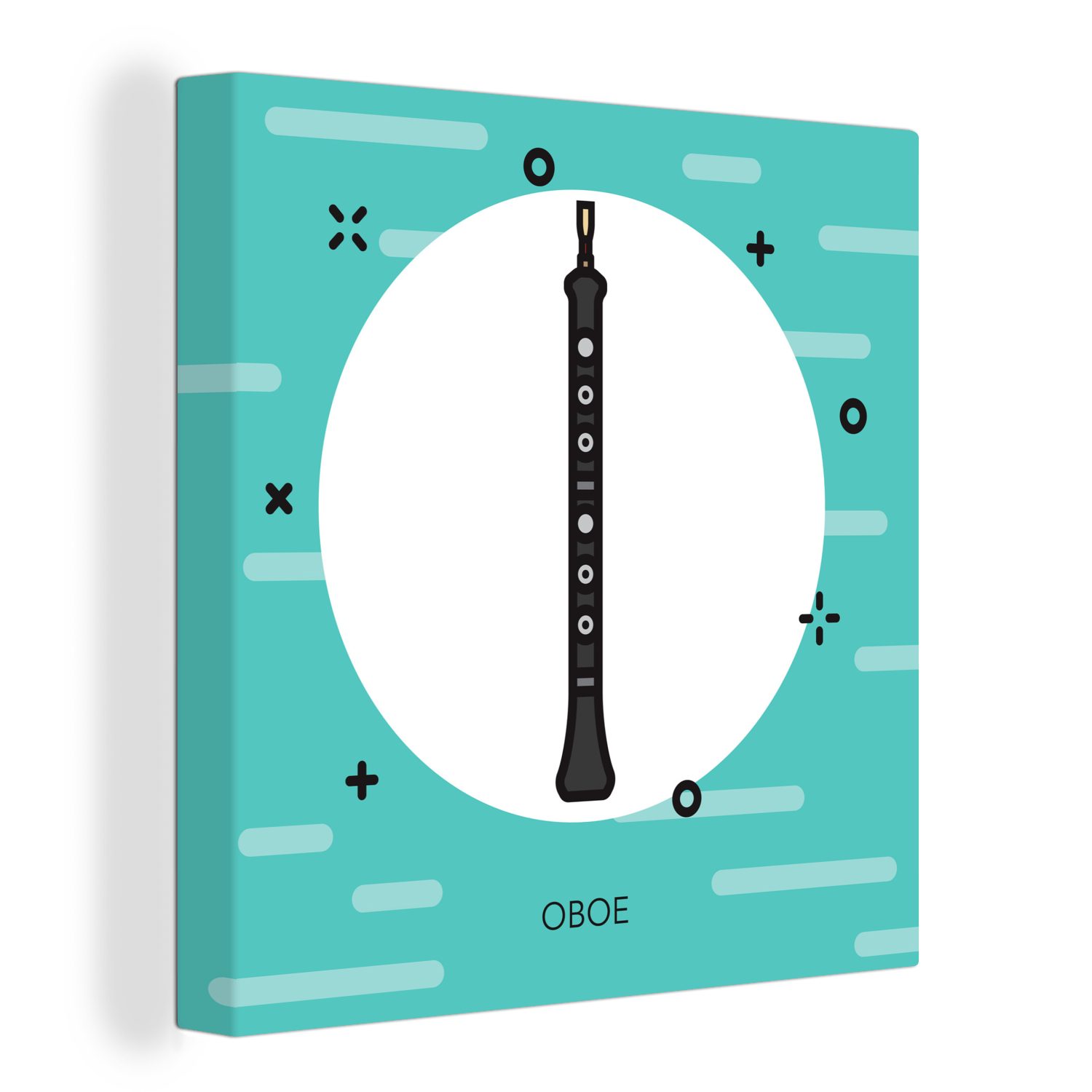 OneMillionCanvasses® Leinwandbild Ein Piktogramm, das eine Oboe darstellt, (1 St), Leinwand Bilder für Wohnzimmer Schlafzimmer