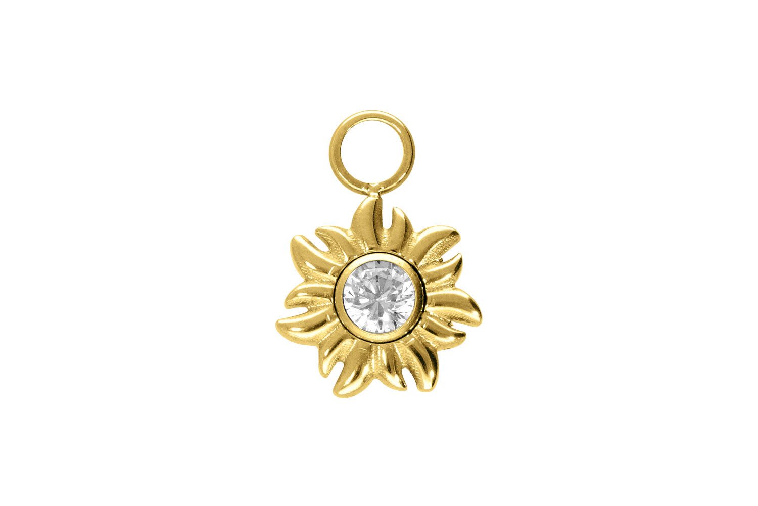 PIERCINGLINE Piercing-Set Titan Anhänger für Clicker SONNE + KRISTALL (Piercing-Anhänger, 1-tlg)