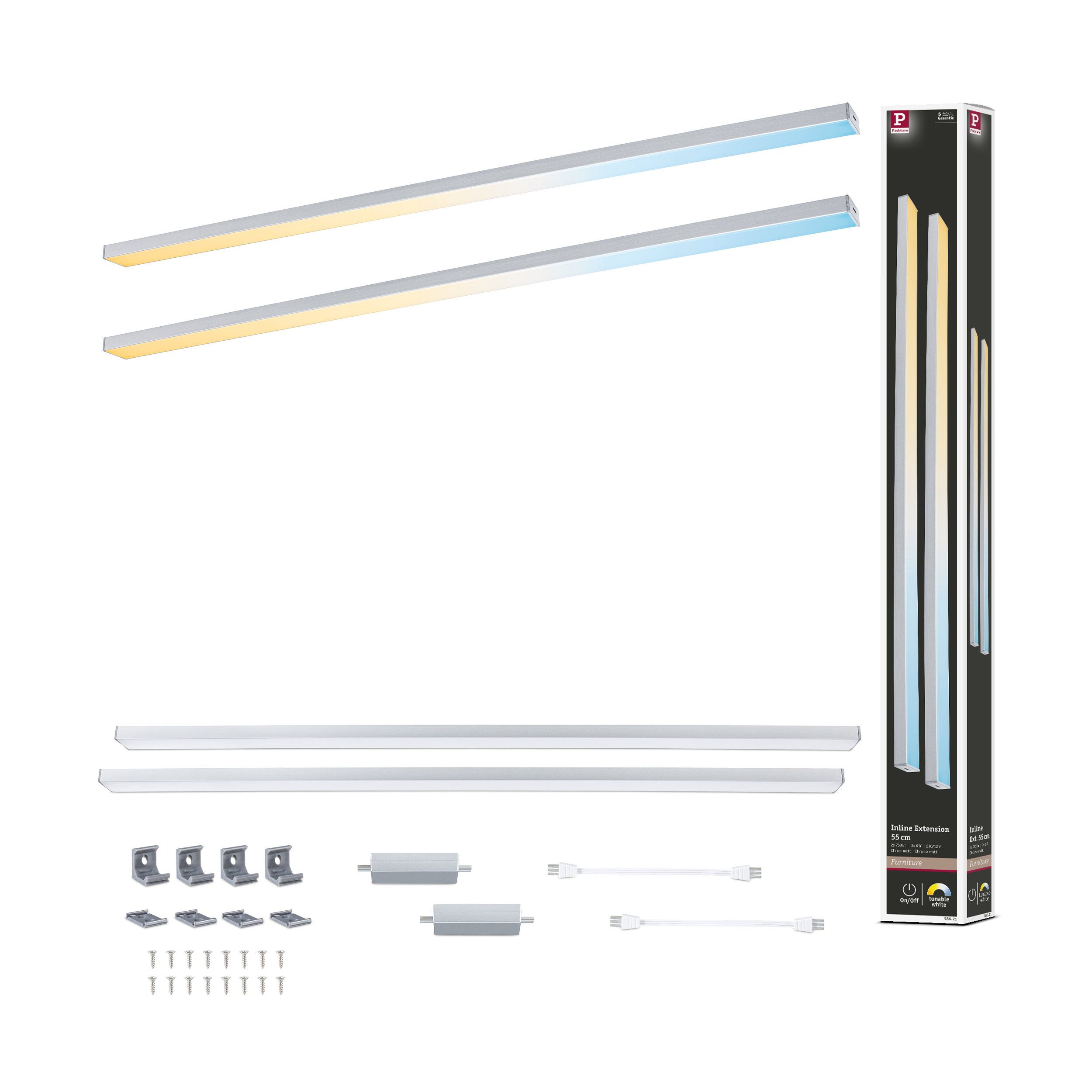 Paulmann LED Unterbauleuchte LED Unterschrankleuchte Inline Erweiterungsset Tunable White 2x6W 550x