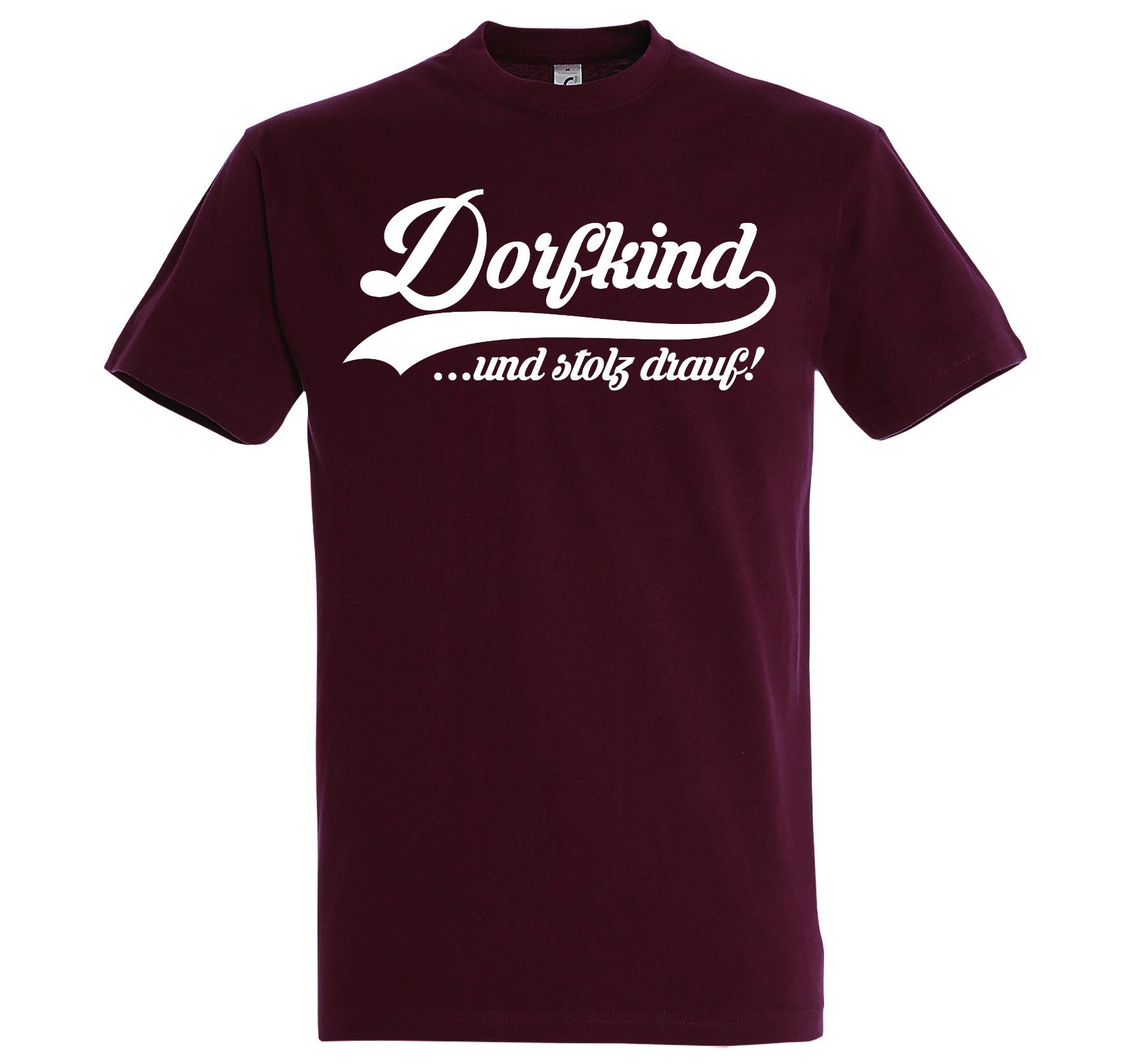 Youth Designz Print-Shirt Dorfkind Spruch T-Shirt lustigem Herren mit Burgund