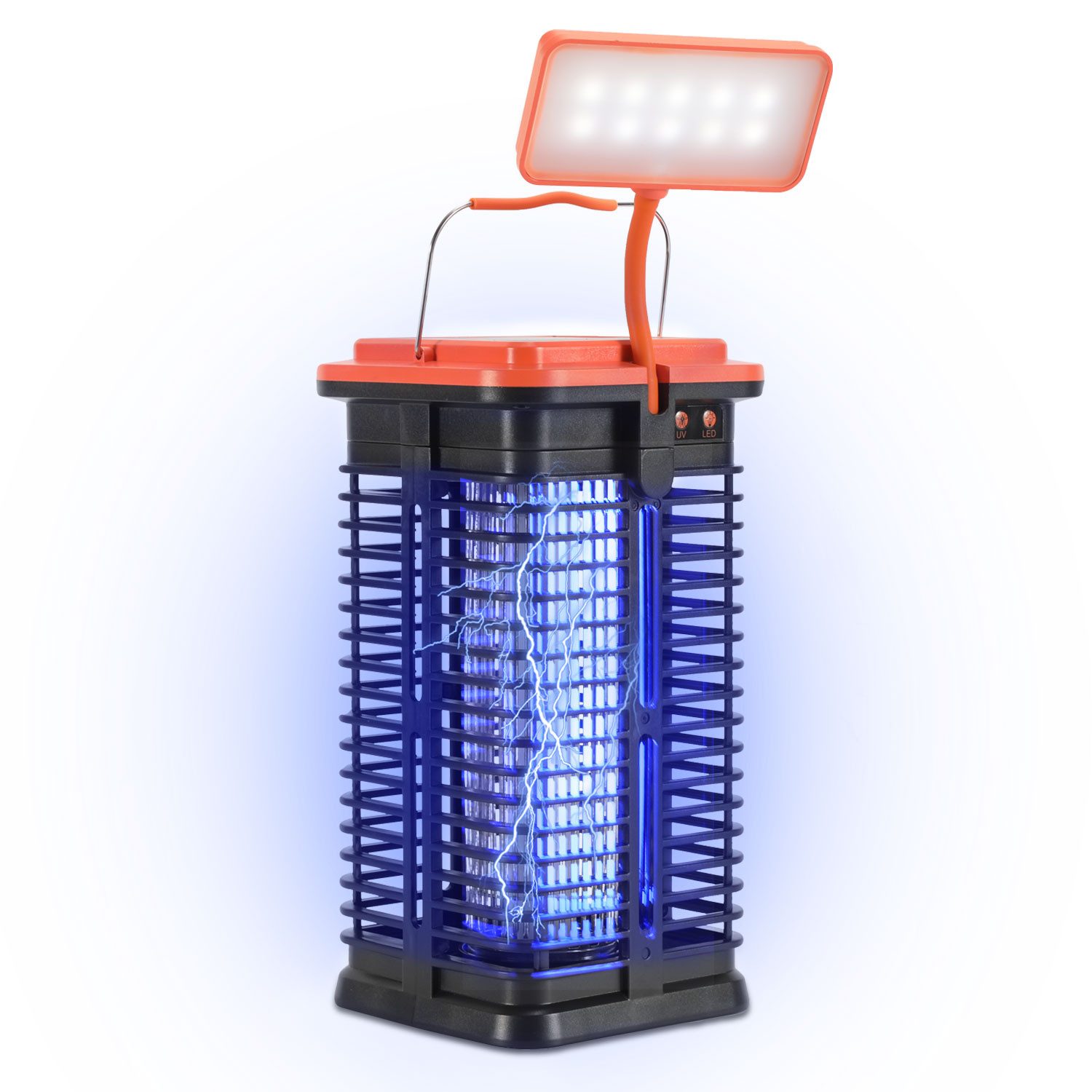 Insektenvernichter Solar Elektrische Insektenfalle Mückenfalle LED UV-Licht Mückenlampe