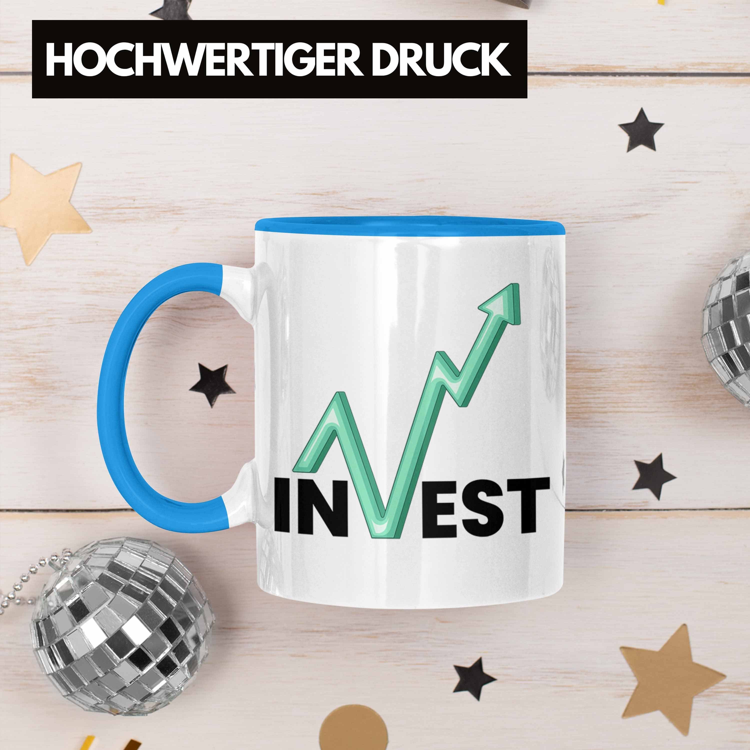 Trader "Invest" Trendation Börsenfans Investment Blau für Tasse Li Tasse Geschenk Aktien und