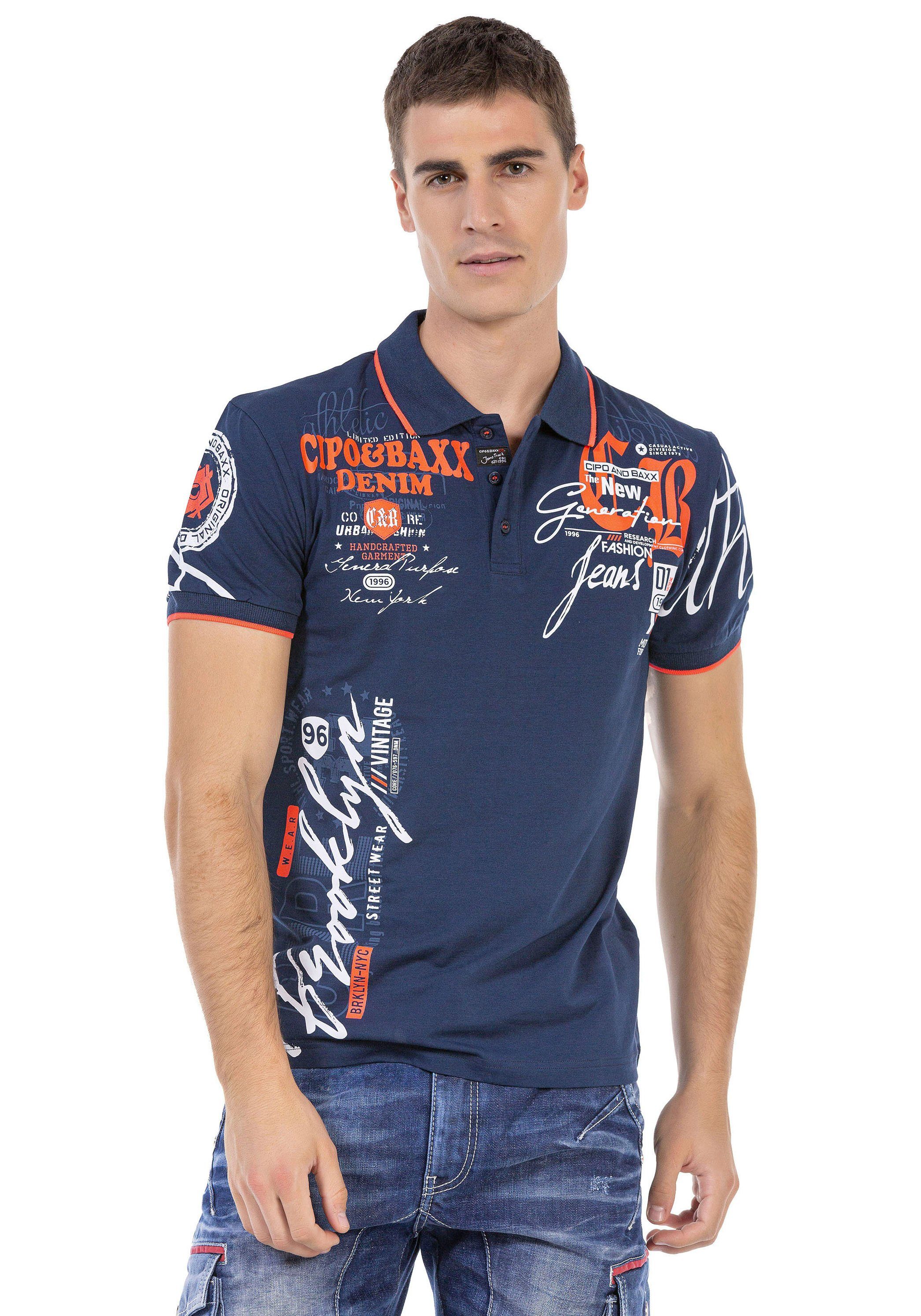 Cipo & Baxx Poloshirt mit markantem Print