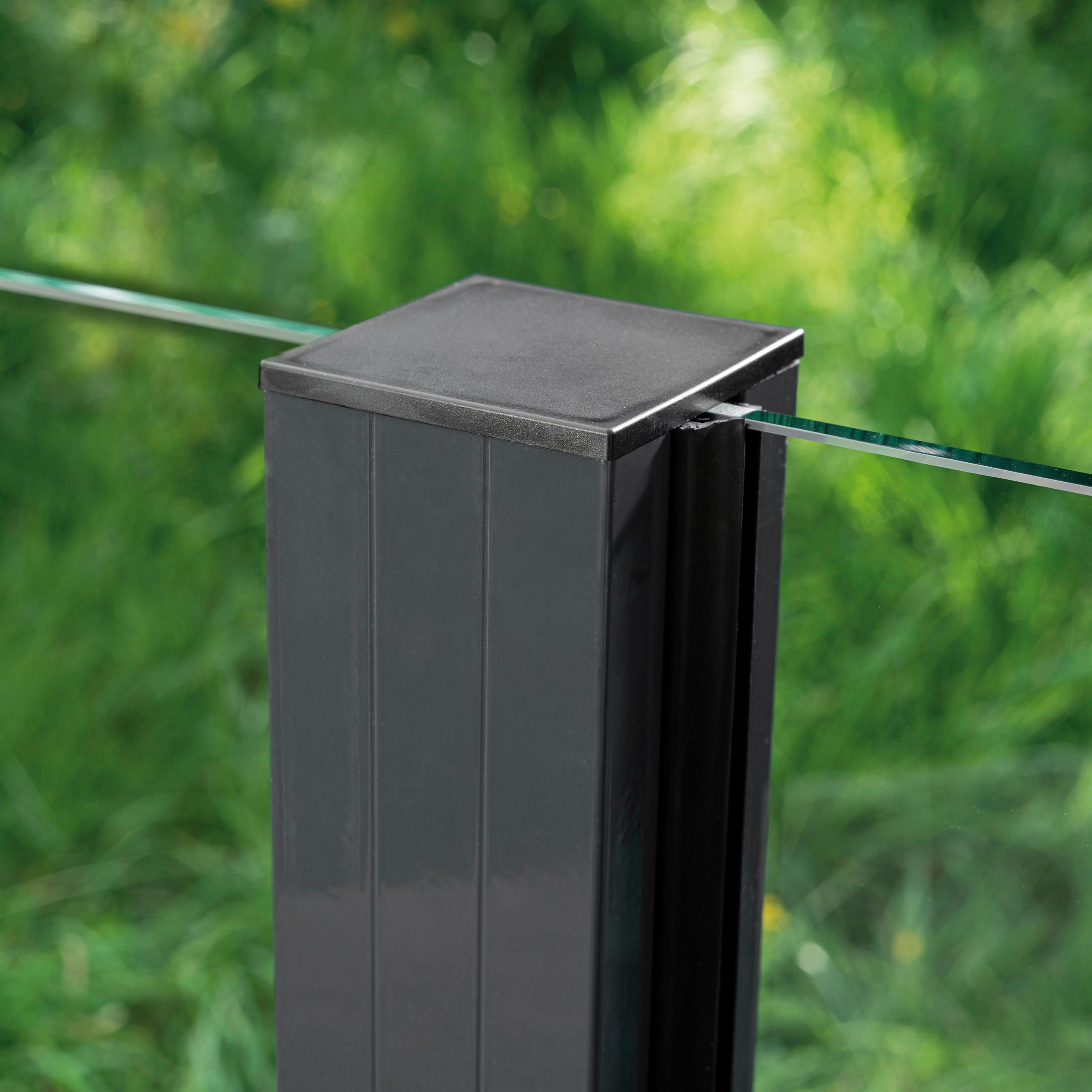 STAKET PRO Zaun, (Set), Glaszaun, Gesamtlänge: 3,361 m, 4 Pfosten