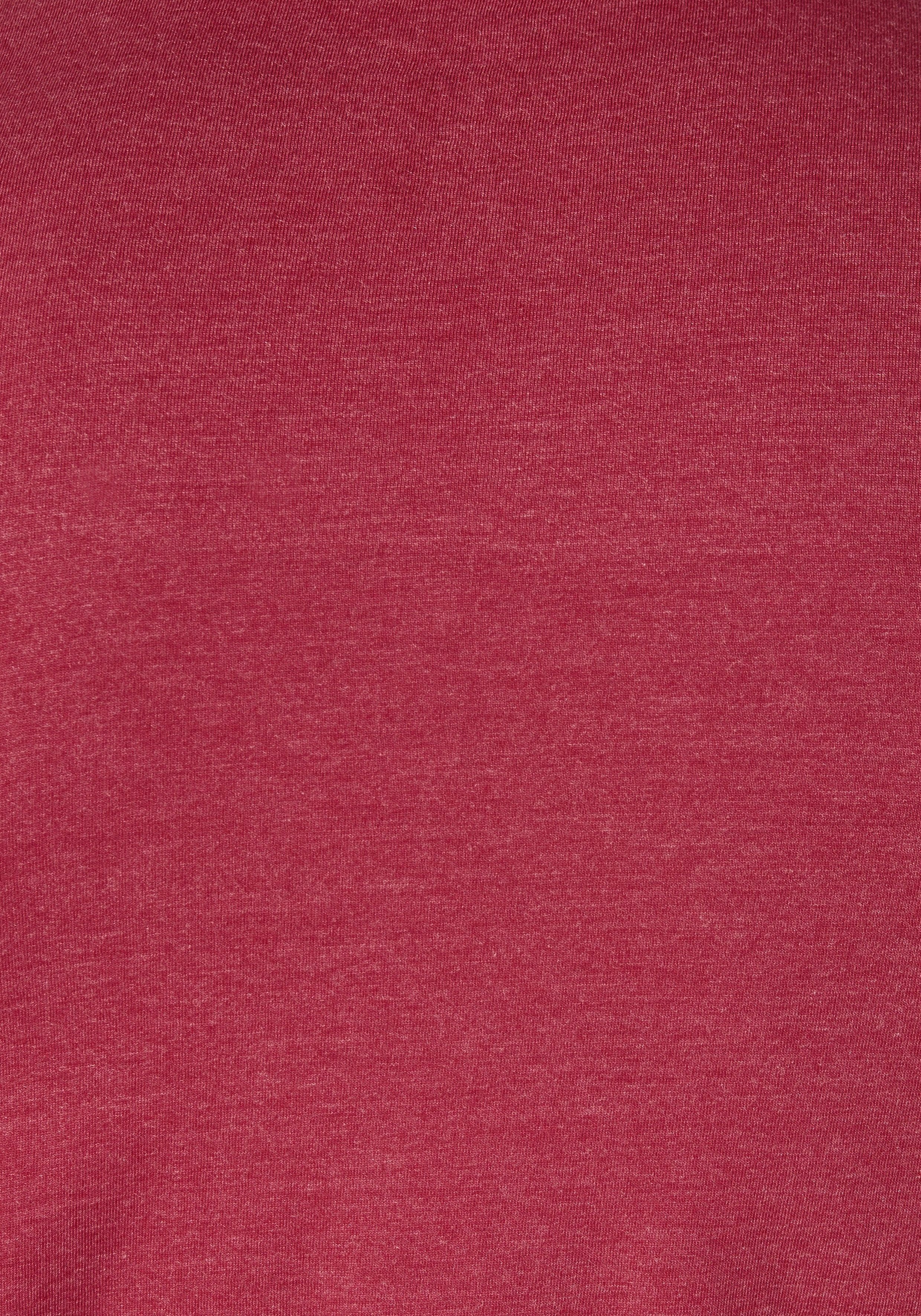 mit rot-meliert Print in T-Shirt Arizona Optik Vintage
