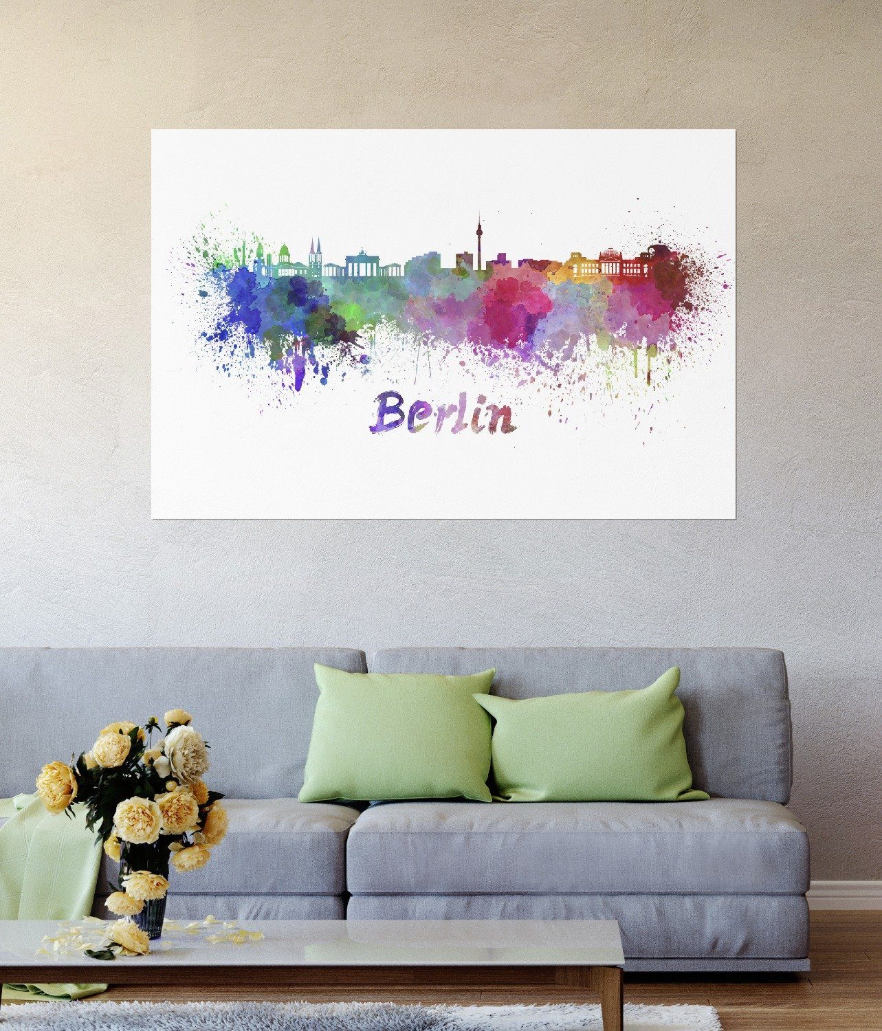 Wallario Poster, Städte als Aquarell - günstig online kaufen