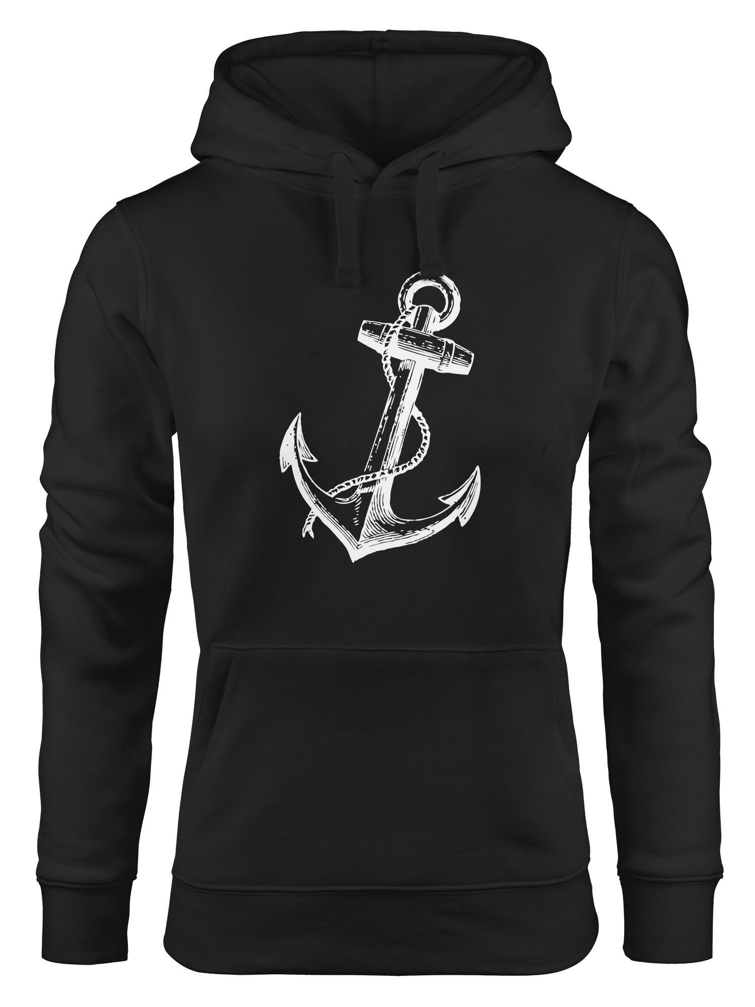 Hoodie Hoodie Damen Anker schräg Sweatshirt Kapuze Kapuzenpullover Anchor