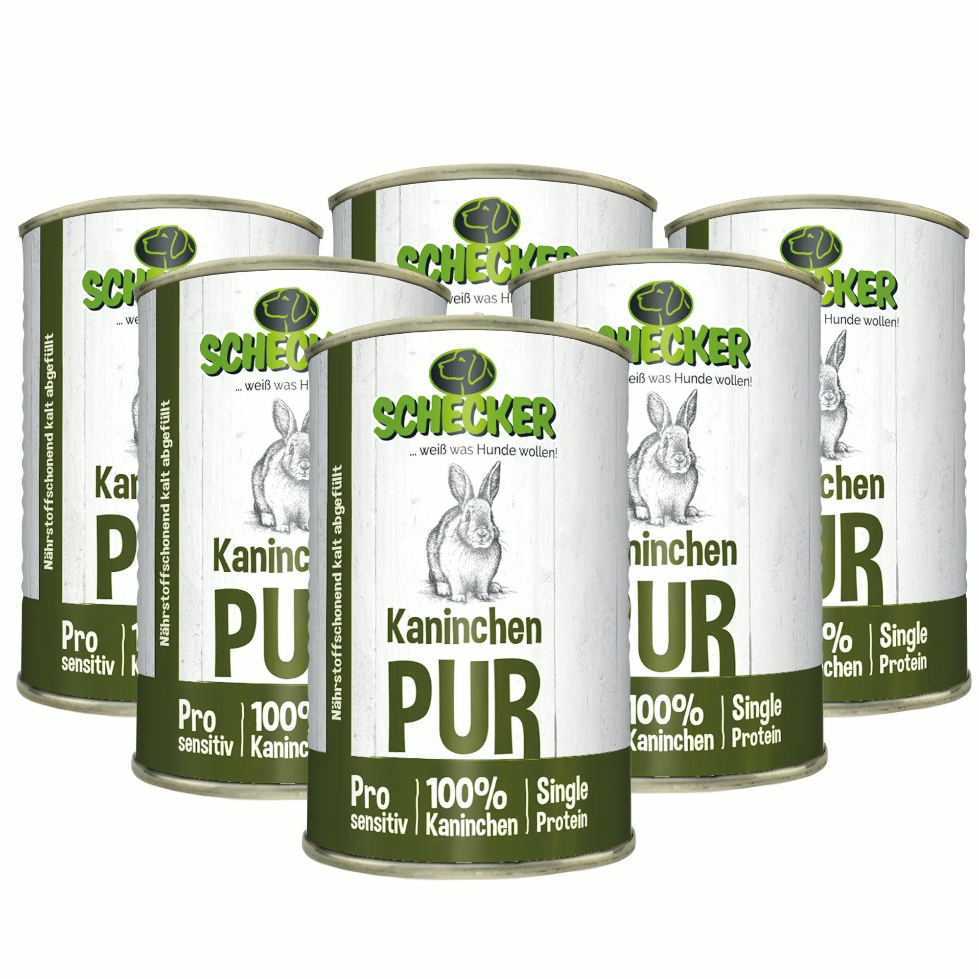 Schecker Kaninchen PUR - Monoprotein - getreidefrei - gut verträglich Kaninchen, Nassfutter für: Hunde, Monoprotein, getreidefrei und gut verträglich