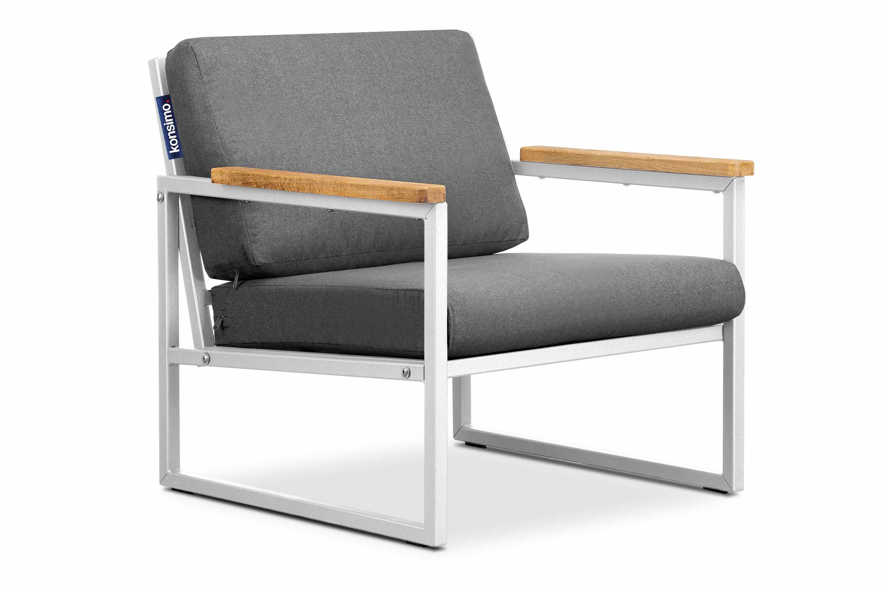 KONSIMO® Gartensessel TRIBO Gartenstuhl, hergestellt in der EU (1x Gartenstuhl, Maße: 70x65x60 cm, 1x Кресла), schmutz- und wasserabweisend,UV-Beständigkeit,Handarbeit