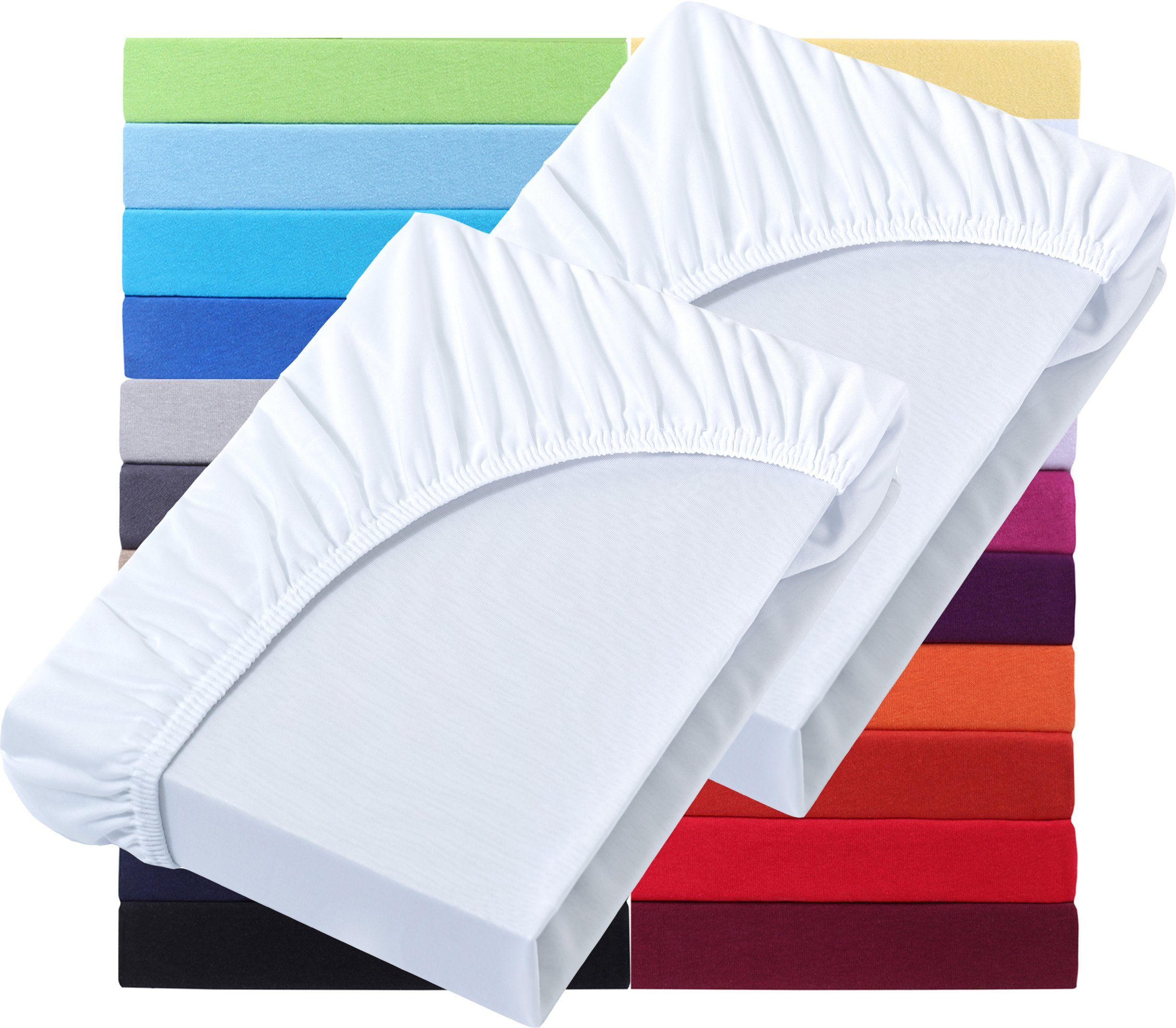 NatureMark Spannbettlaken 2er-Set Jersey Spannbetttuch 100% Baumwolle, 100% günstig online kaufen