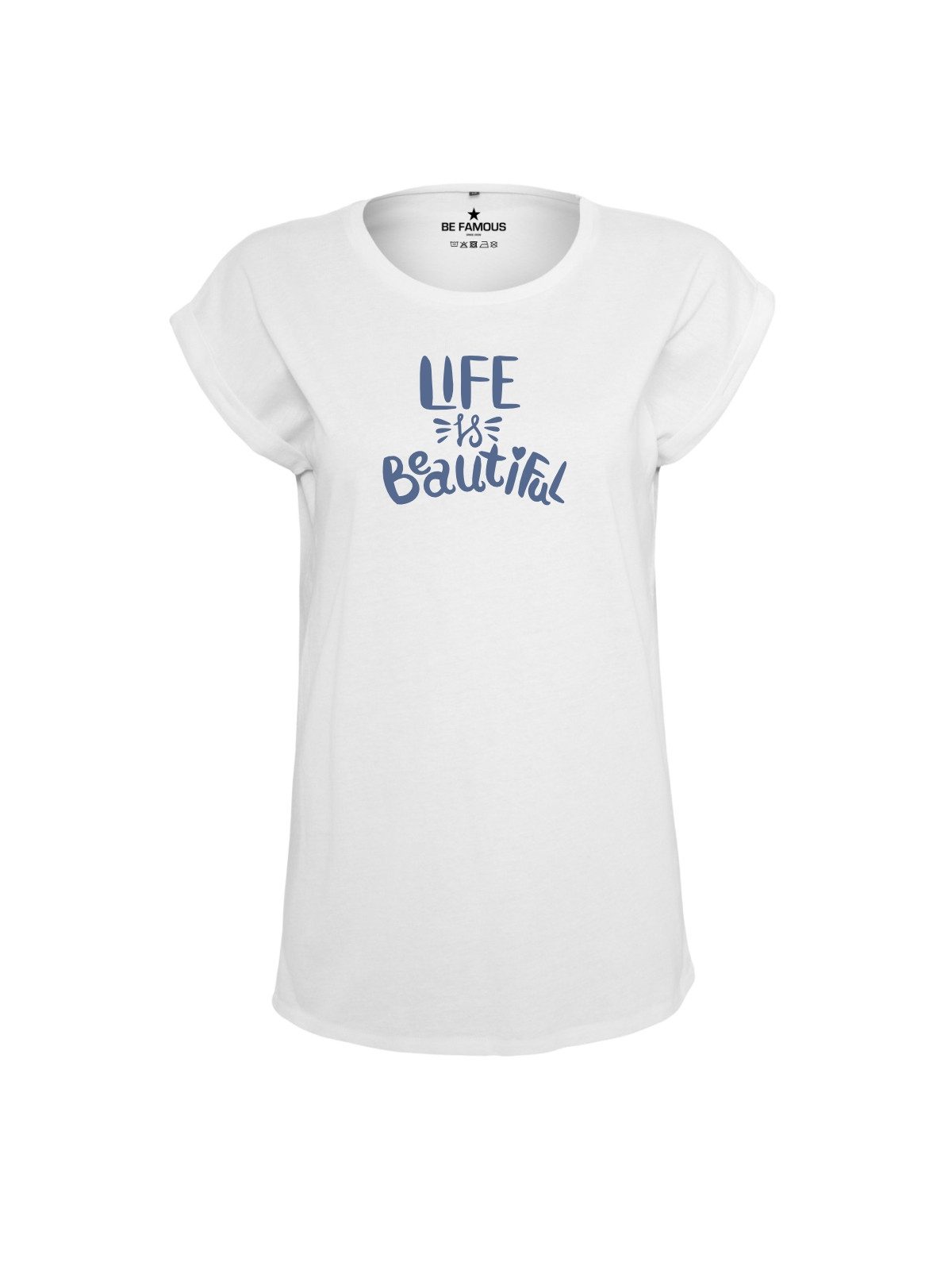 Be Famous Print-Shirt Classic Roll Up LIISBE (1-tlg., keine)