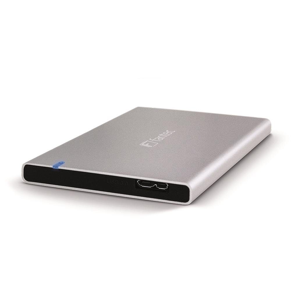 PC-Gehäuse FANTEC ALU7MMU3 silber Aluminium 2,5 SATA, USB 3.0, 7mm Bauhöh