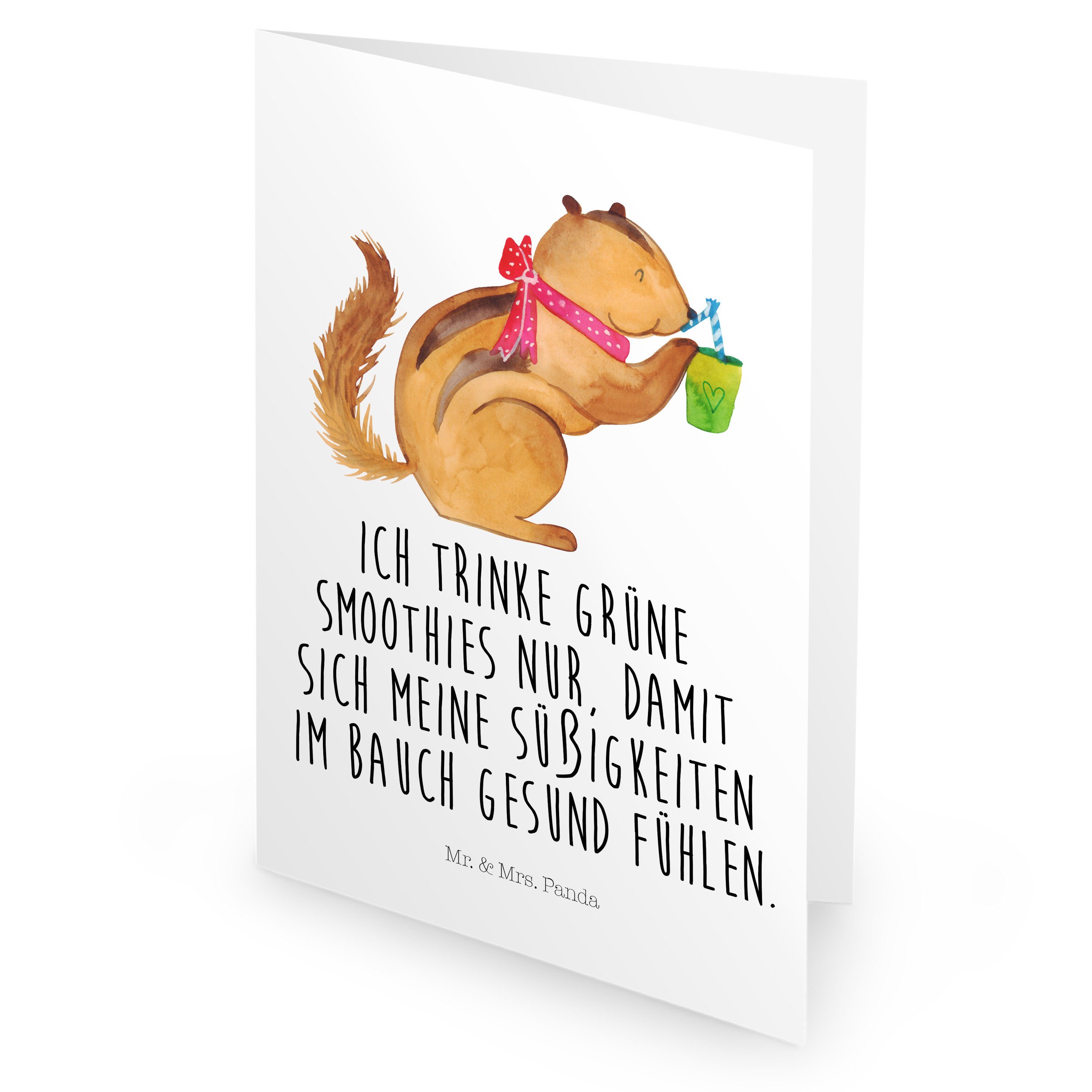 Mr. & Mrs. Panda Grußkarte Klappkarte, Glückwunschkarte - Eichhörnchen Weiß Smoothie - Geschenk