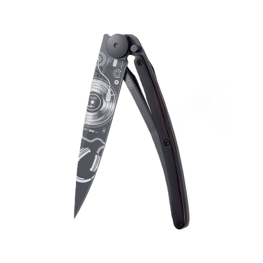 Deejo Taschenmesser 37g - Holz, Vinyl - Taschenmesser - Klappmesser, Vinyl - Schallplatten Motiv