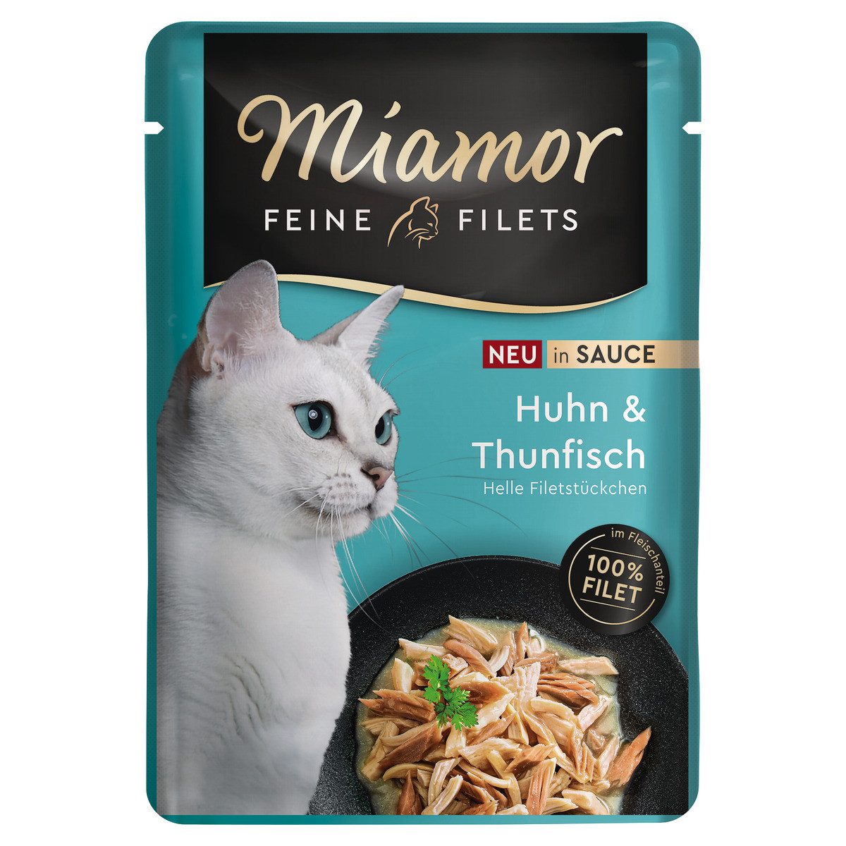 Miamor Feine Filets Huhn & Thunfisch in Sauce 100 g - 24 Stück, Nassfutter für: Katze