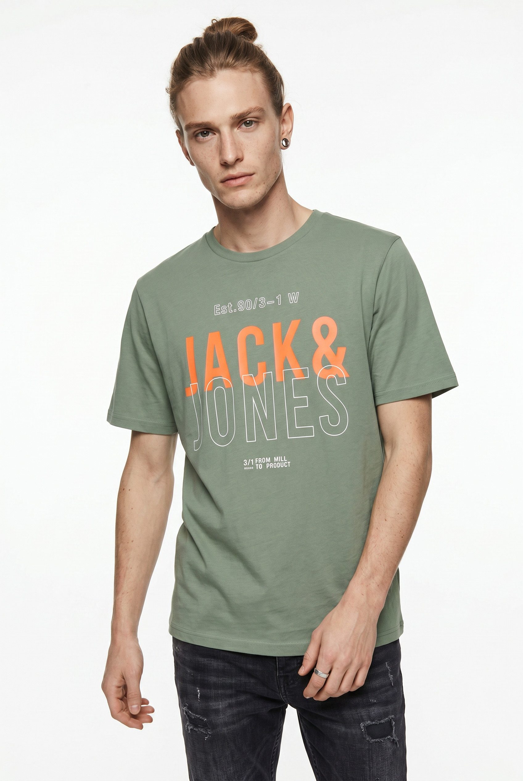 Jack & Jones T-Shirt JCOKOMPO Kurzarm-Design mit Print und optimaler Passform Print, modisch, regular fit, Baumwolle, Rundhals