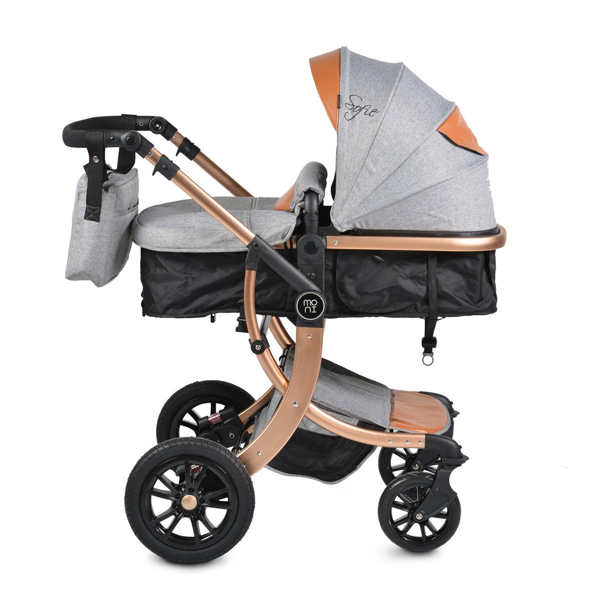 Ablagekorb Moni Kombikinderwagen grau Sofie Tasche Fahrtrichtung verstellbar Kombi-Kinderwagen 2 in 1,