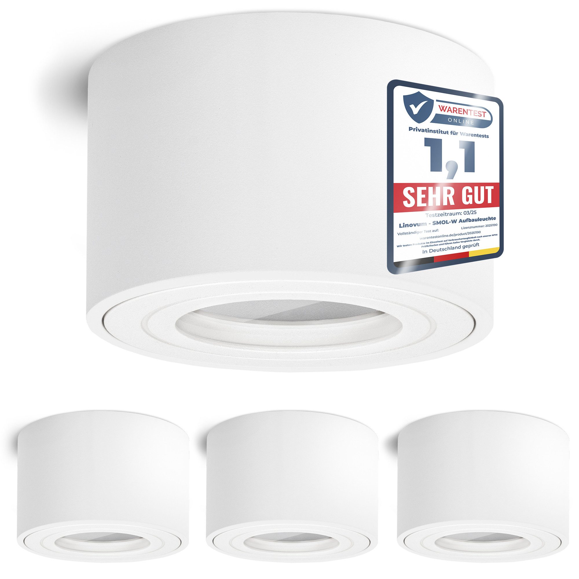 linovum LED Aufbaustrahler Aufbauleuchte SMOL-W matt weiss - Wasserschutz I günstig online kaufen