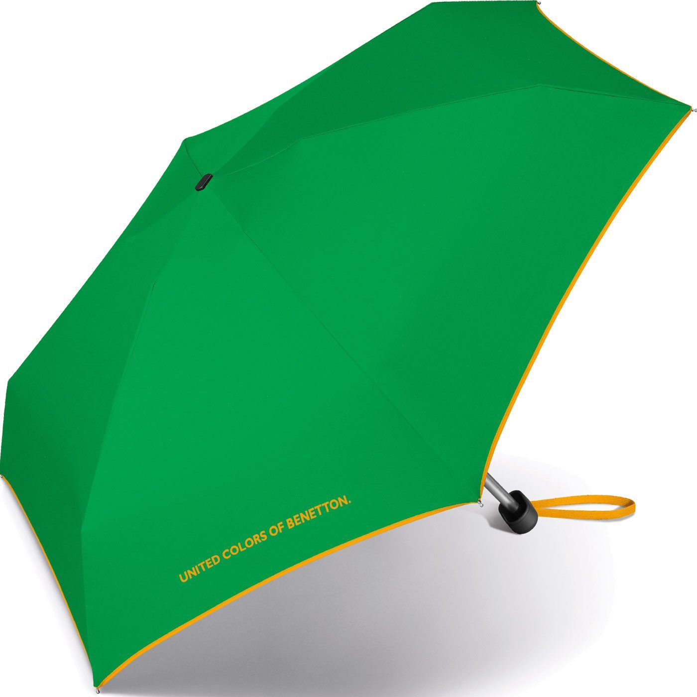 Schirmrand mit mit Damen-Regenschirm - Kontrastfarben Handöffner, winziger Colors grün-gelb Benetton am Taschenregenschirm United of