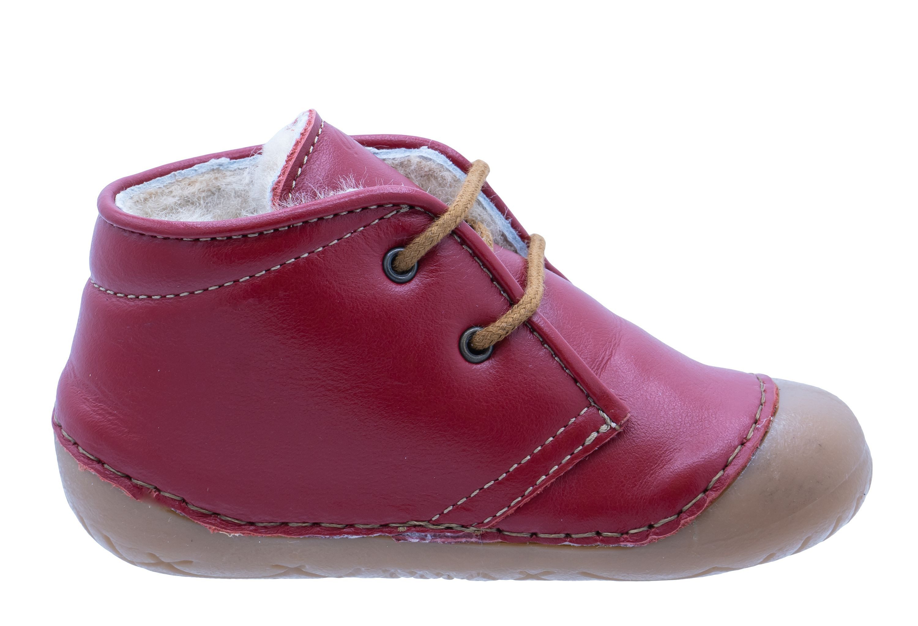 Ocra Ocra Schuhe Lauflernschuhe mit Lammfell A330 pflanz. geg. rot Stiefelette