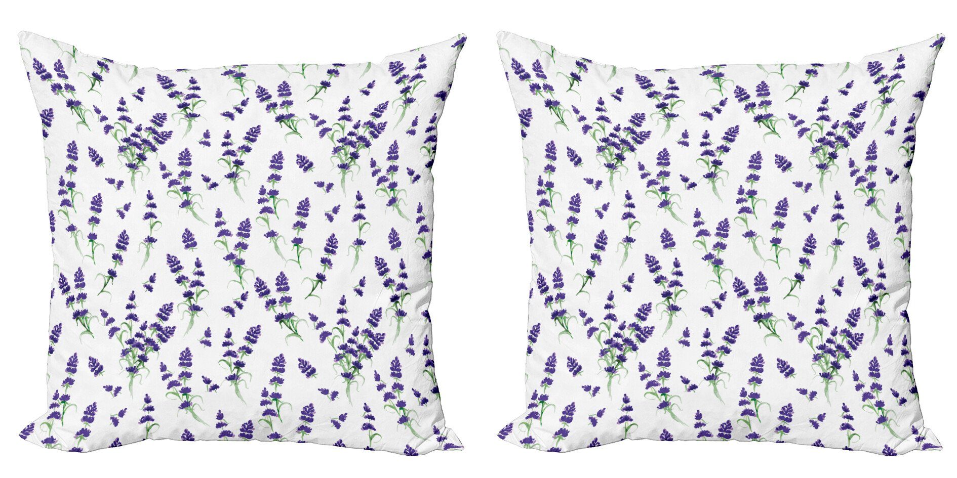 Kissenbezüge Modern Accent Doppelseitiger Digitaldruck, Abakuhaus (2 Stück), Lavendel Aquarell-Kunst-Werk