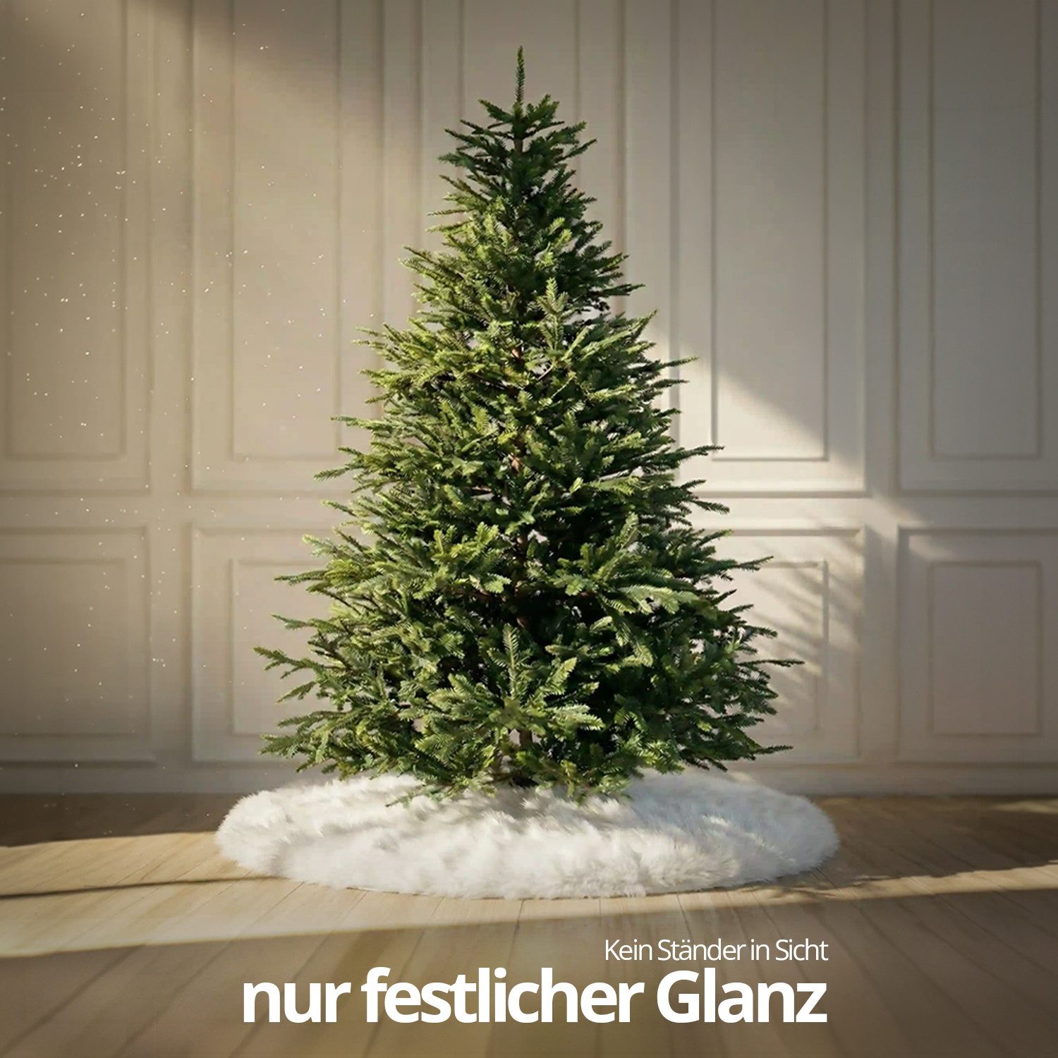ArtiTree Weihnachtsbaumdecke Baumrock Plüsch, Weiß, mit Klettverschluss, Weihnachtsbaumrock (1-tlg), Hält den Boden sauber, Rundes Design, Einfache Montage