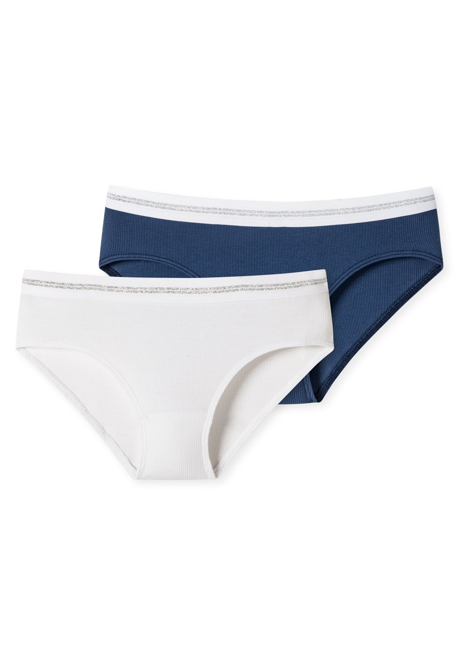 Schiesser Panty Long Life Rib (Packung, 2-St) dekorativer Bund mit Kontraststreifen aus Lurex-Garn