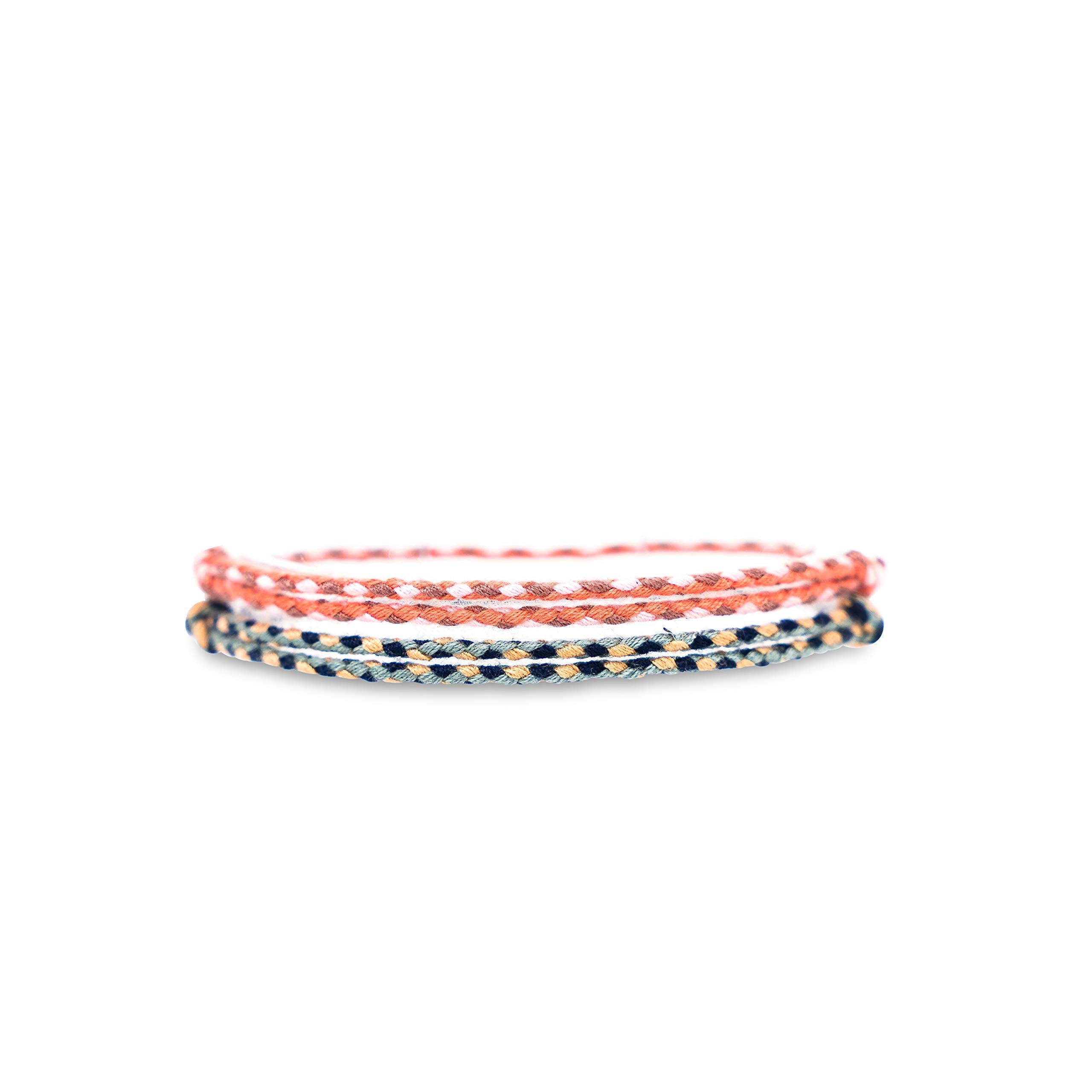 Made by Nami Freundschaftsarmband 2er Set Boho Surfer Armand Damen & Herren Geflochtenes Stoff Armband (Set, 2), Wasserfest & Verstellbar