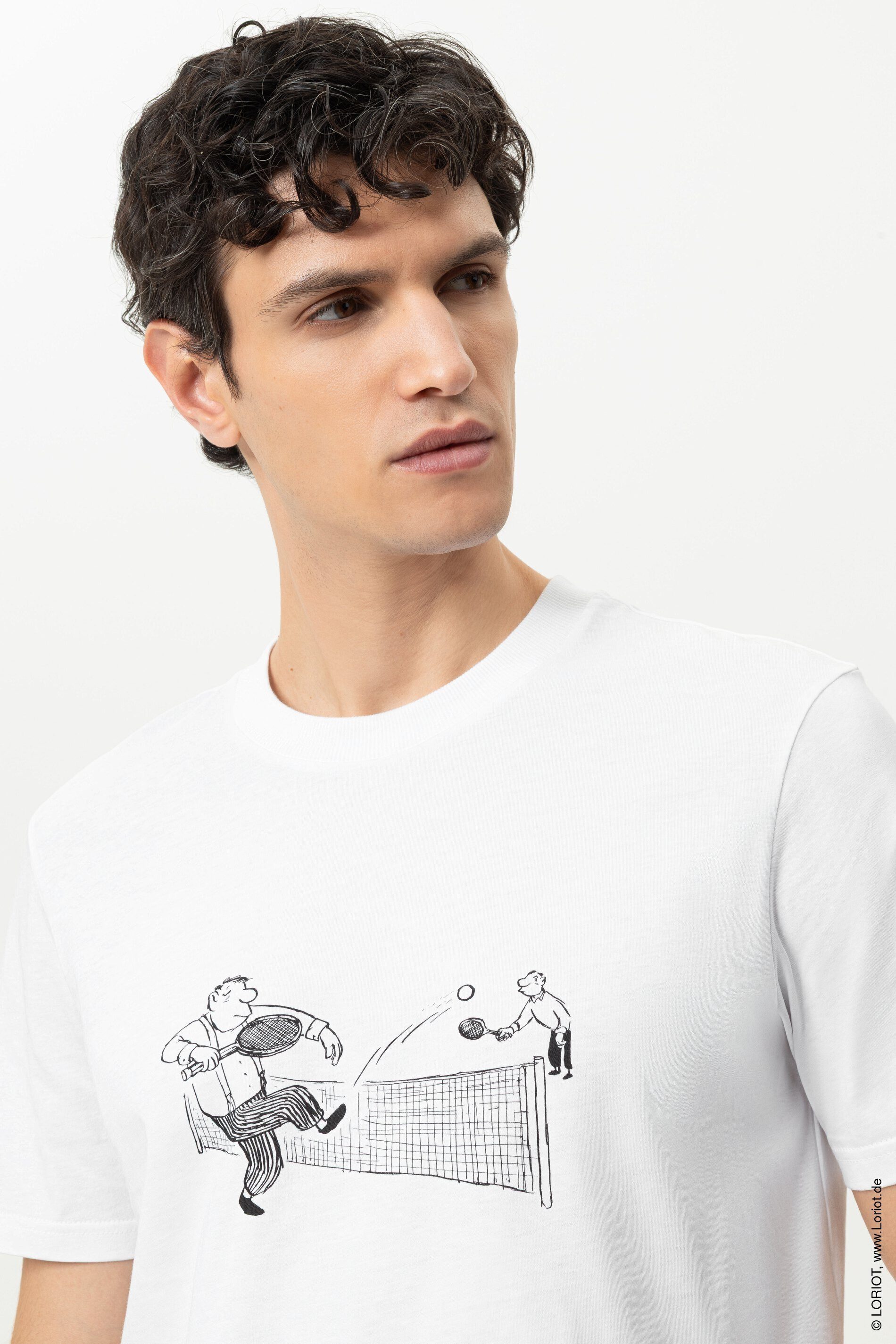 Mey Pyjamaoberteil Mey male T-Shirt kurzarm Serie mey x LORIOT (1-tlg) Limited Edition mit LORIOT