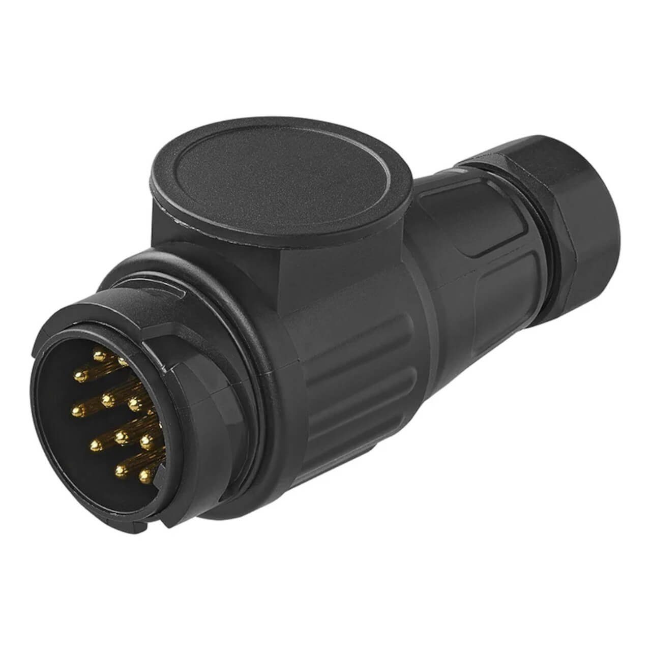 ProPlus Stecker 13polig PVC System Jaeger AnhängerAdapter, Schwarz Kunststoff Anhänger AHK
