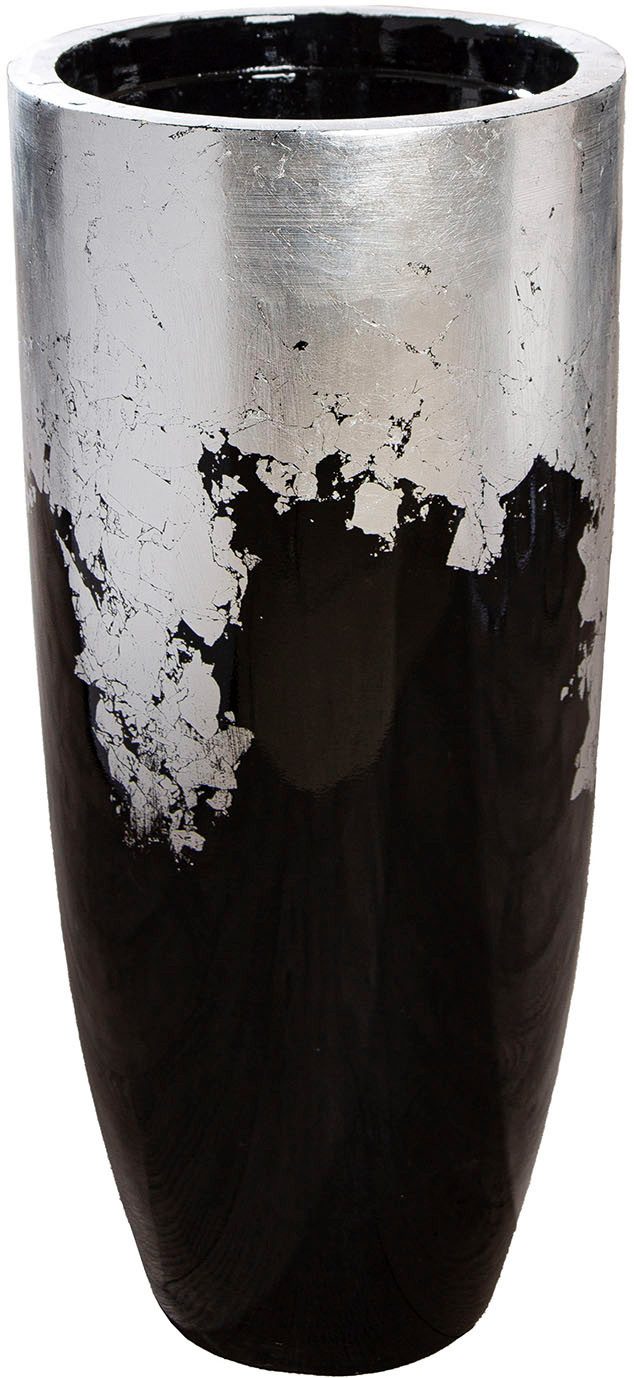GILDE Плантатор Übertopf XXL Konus schwarz; silberfarben (1 St)