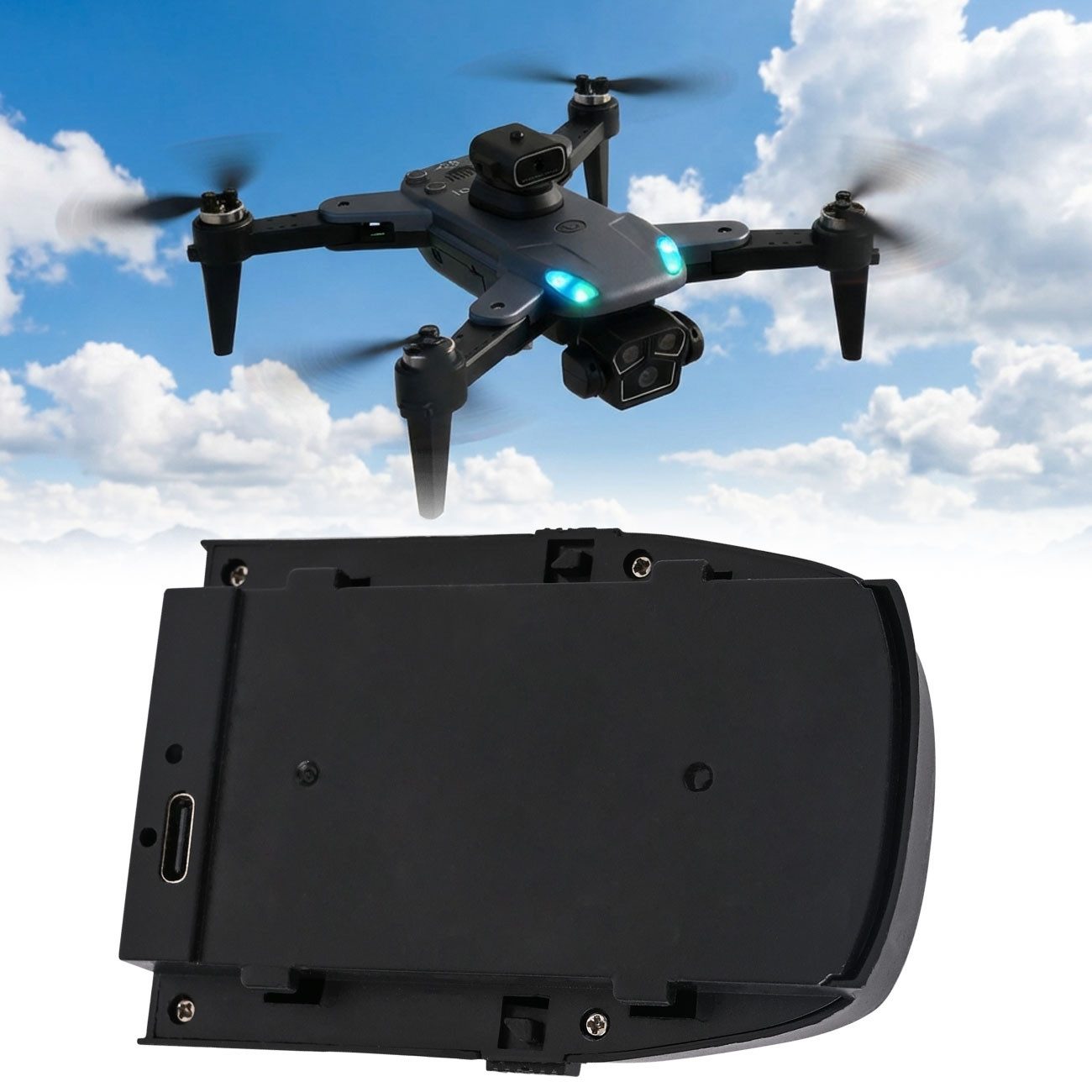 shop'n smile ideoon Ersatz-Akku für GPS Drohne CH11603, 3.000 mAh / 7,4 V Drohnen-Akku, für lange Flugzeit, Drohnen Zubehör wiederaufladbar