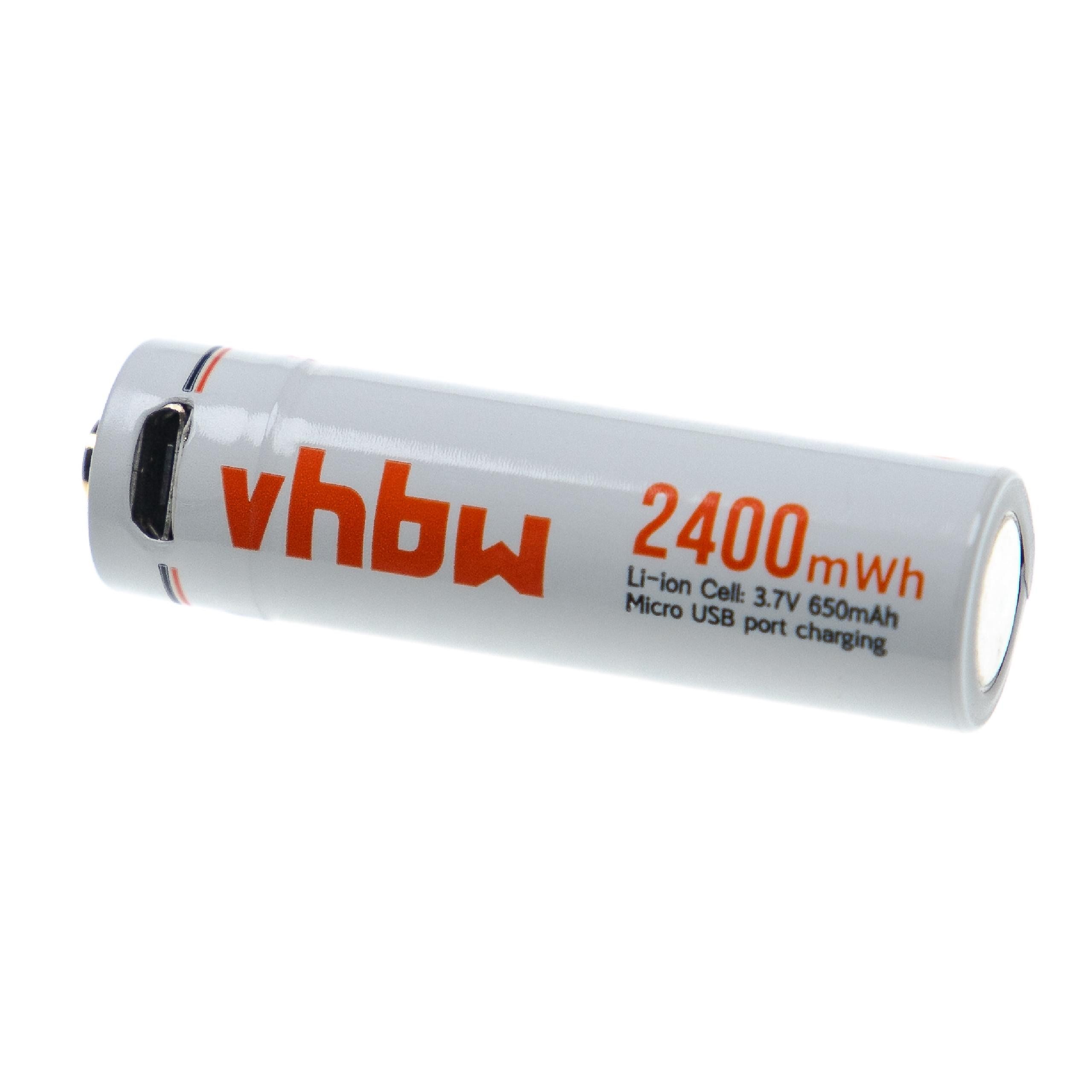 vhbw für verschiedene Anwendungsbereiche (650 mAh, 1,5 V, Li-Ion) Akku Zelle Li-Ion 650 mAh (1,5 V, 1 St), AA Mignon Akku als wiederaufladbare Alternative für AA-Batterie