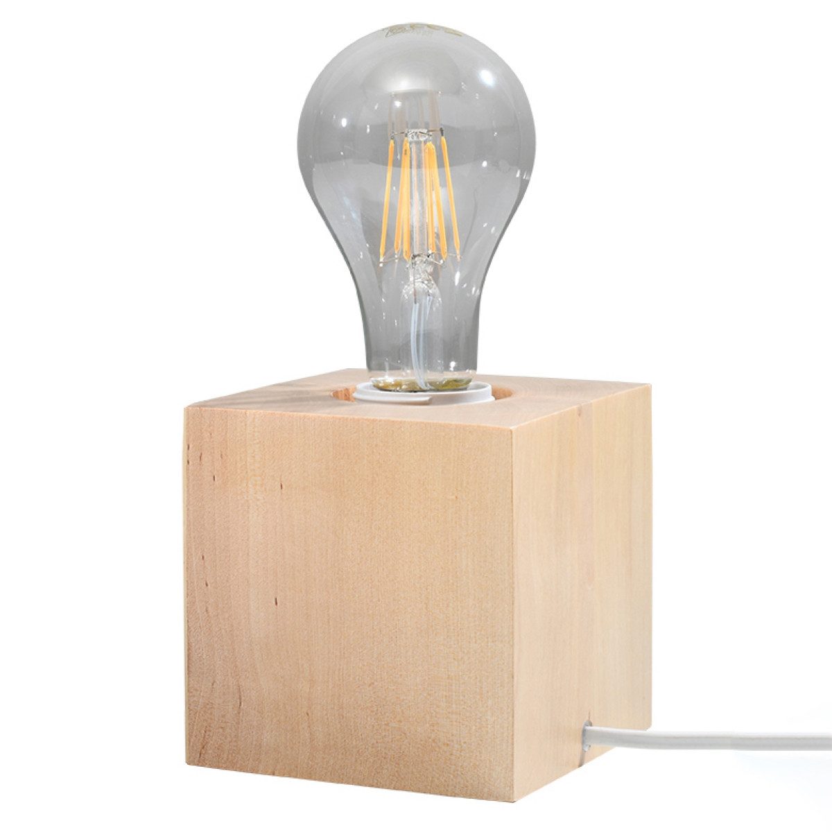 SOLLUX lighting Schreibtischlampe Tischleuchte Ariz Holz, Nicht enthalten