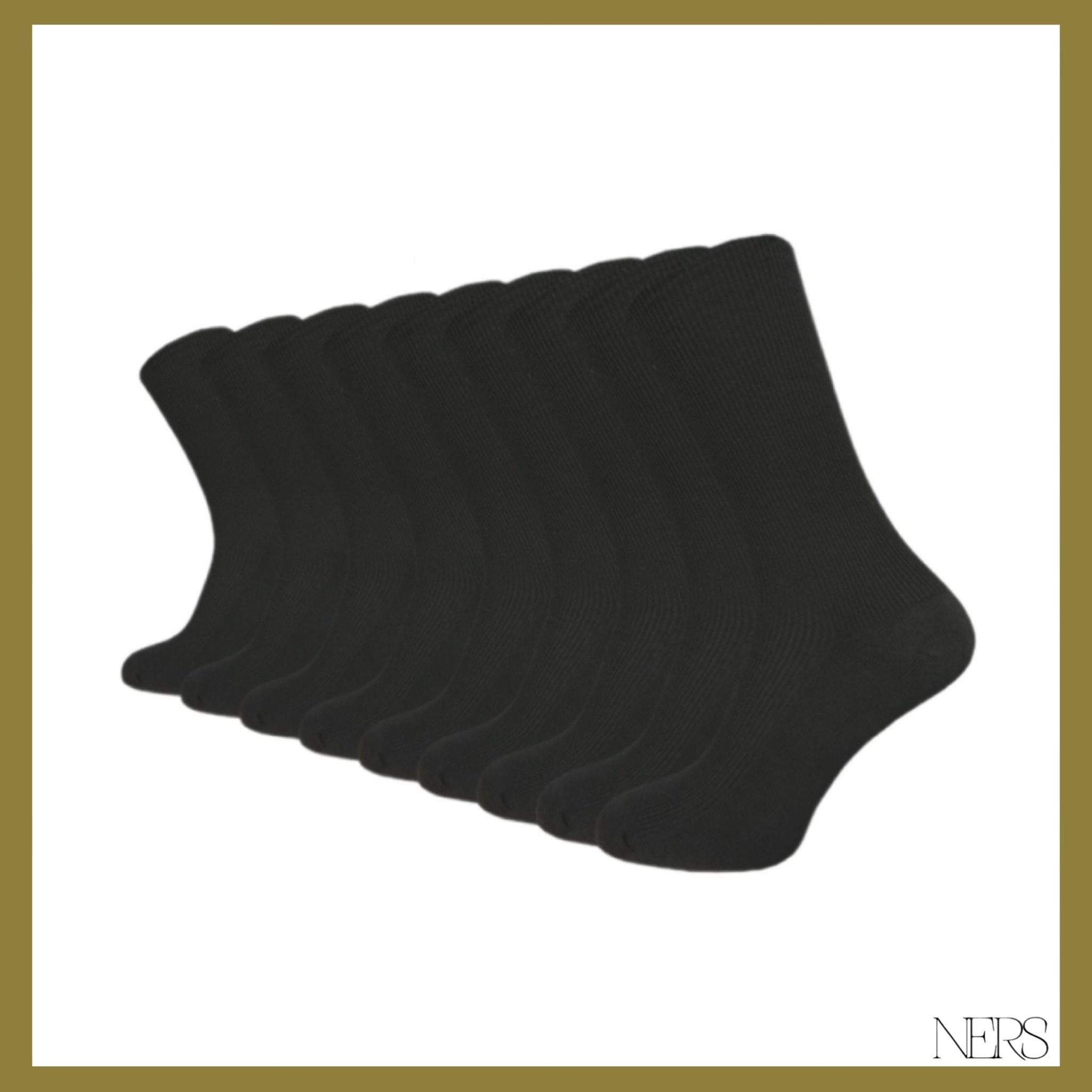 NERS Diabetikersocken für Damen angenehm Baumwolle (9-Paar) Schwarz hochwertige Gummibund, ohne Herren drückende Naht, und ohne weich