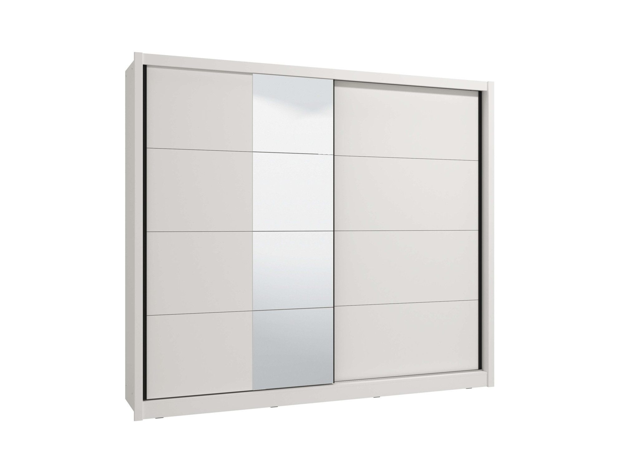 Home affaire Schwebetürenschrank Albi, Schlafzimmerschrank mit Spiegel in cashmere oder weiß Kleiderschrank 5 Fächer, 2 Kleiderstangen & Spiegel FSC®-zertifizie – Bild 2 von 5