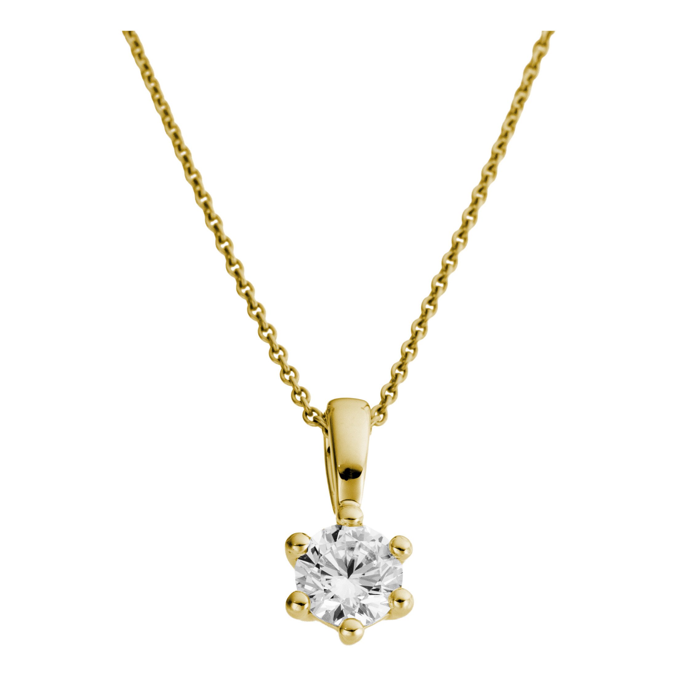 Kettenanhänger Schmuck Geschenk Gold 333 Halsschmuck Anhänger Solitär Lab Grown