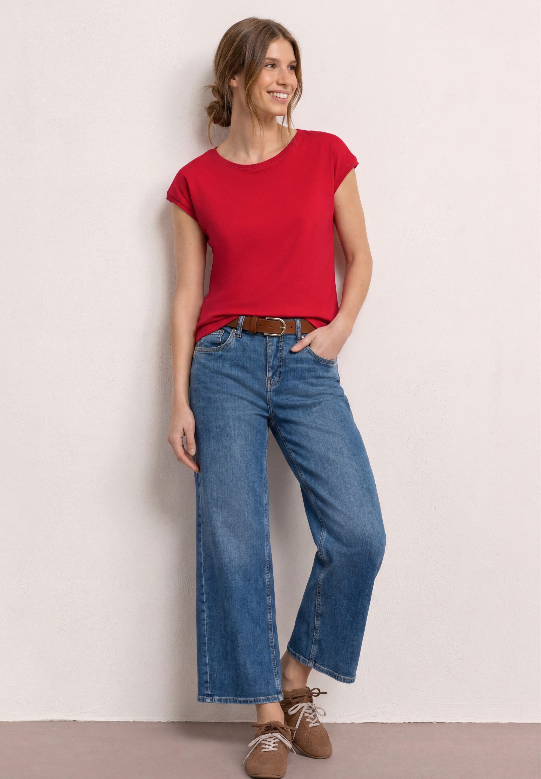 STREET ONE T-Shirt mit U-Boot-Ausschnitt