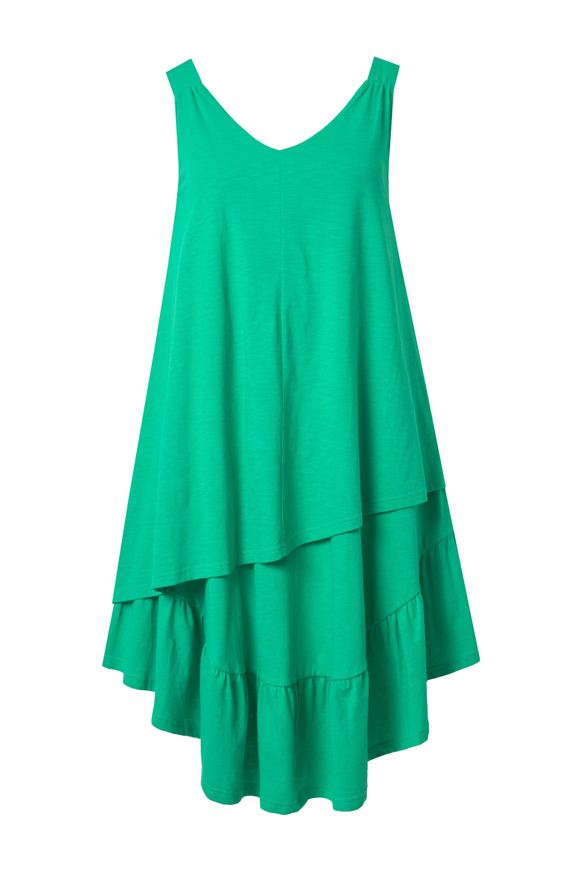 Midikleid Midikleid Struktur V-Ausschnitt ärmellos