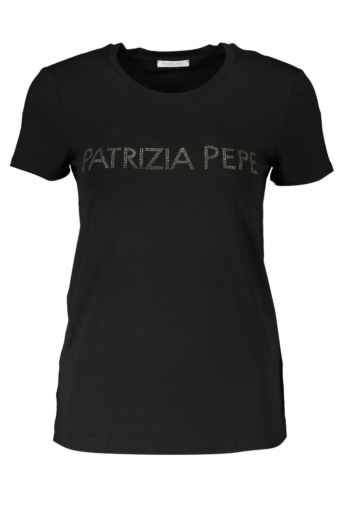 Patrizia Pepe T-Shirt Elegantes schwarzes Damen T-Shirt aus Bio-Baumwolle