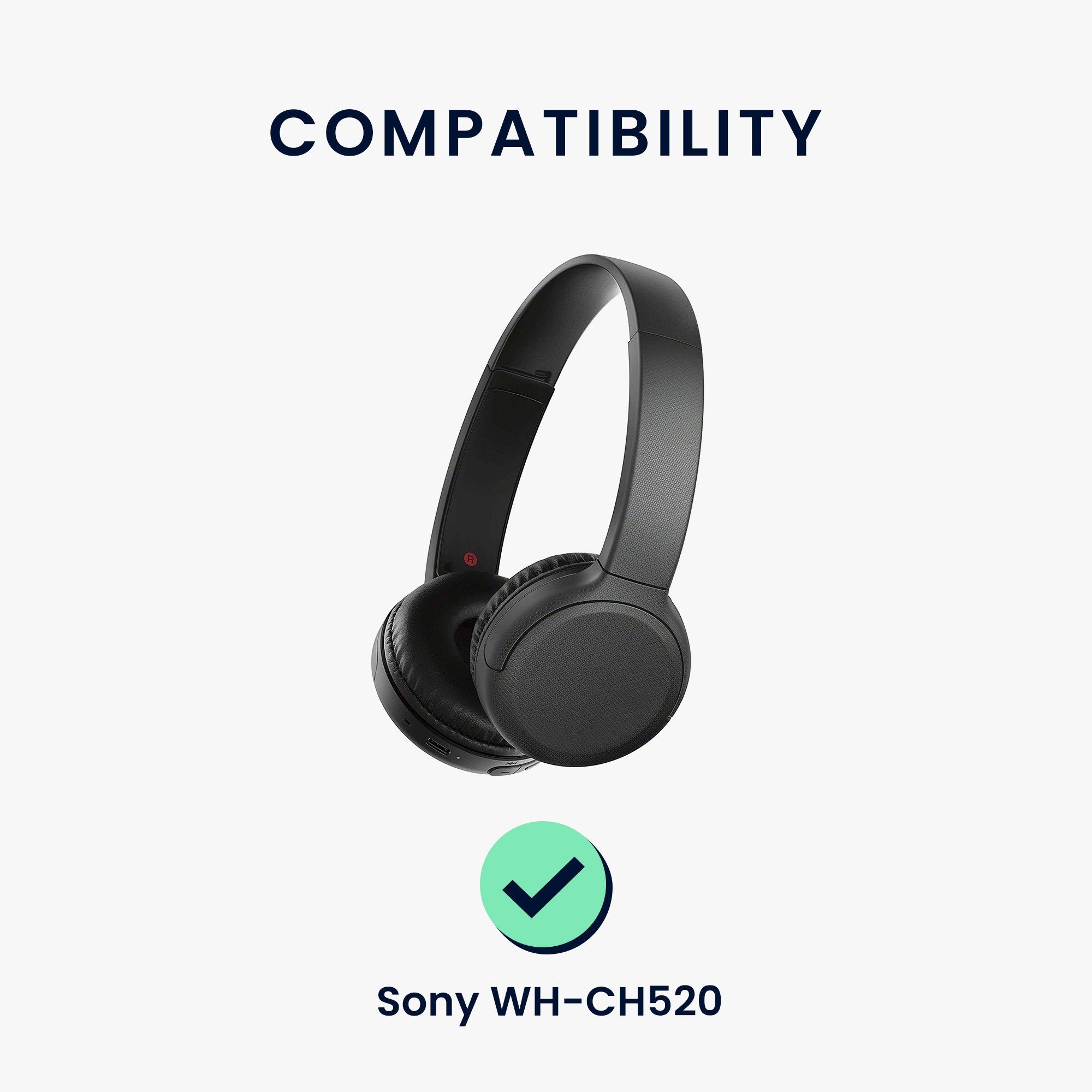 kwmobile 2x Headphones) Polster für (Ohrpolster WH-CH520 Kopfhörer Ohr für Sony - Polster Over Kunstleder Ear Ohrpolster